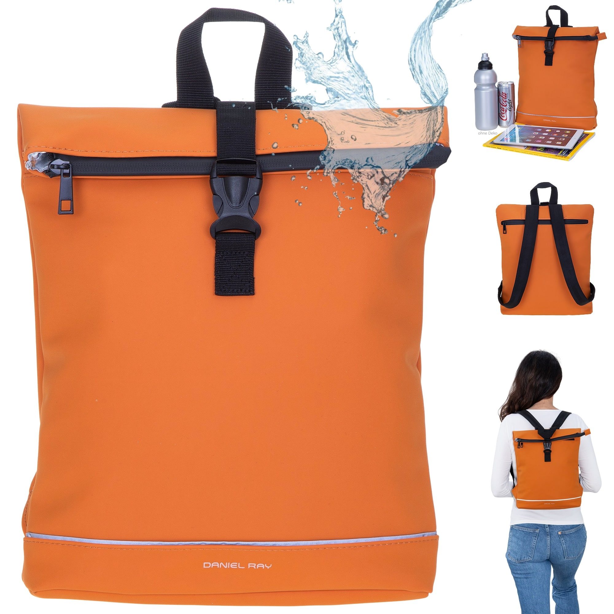 Daniel Ray Rucksack Damen Cityrucksack Daypack small klein Jeff wasserabweisend, A4 Damenrucksack Handtaschenrucksack backpack 251092 + Schlüsseletui