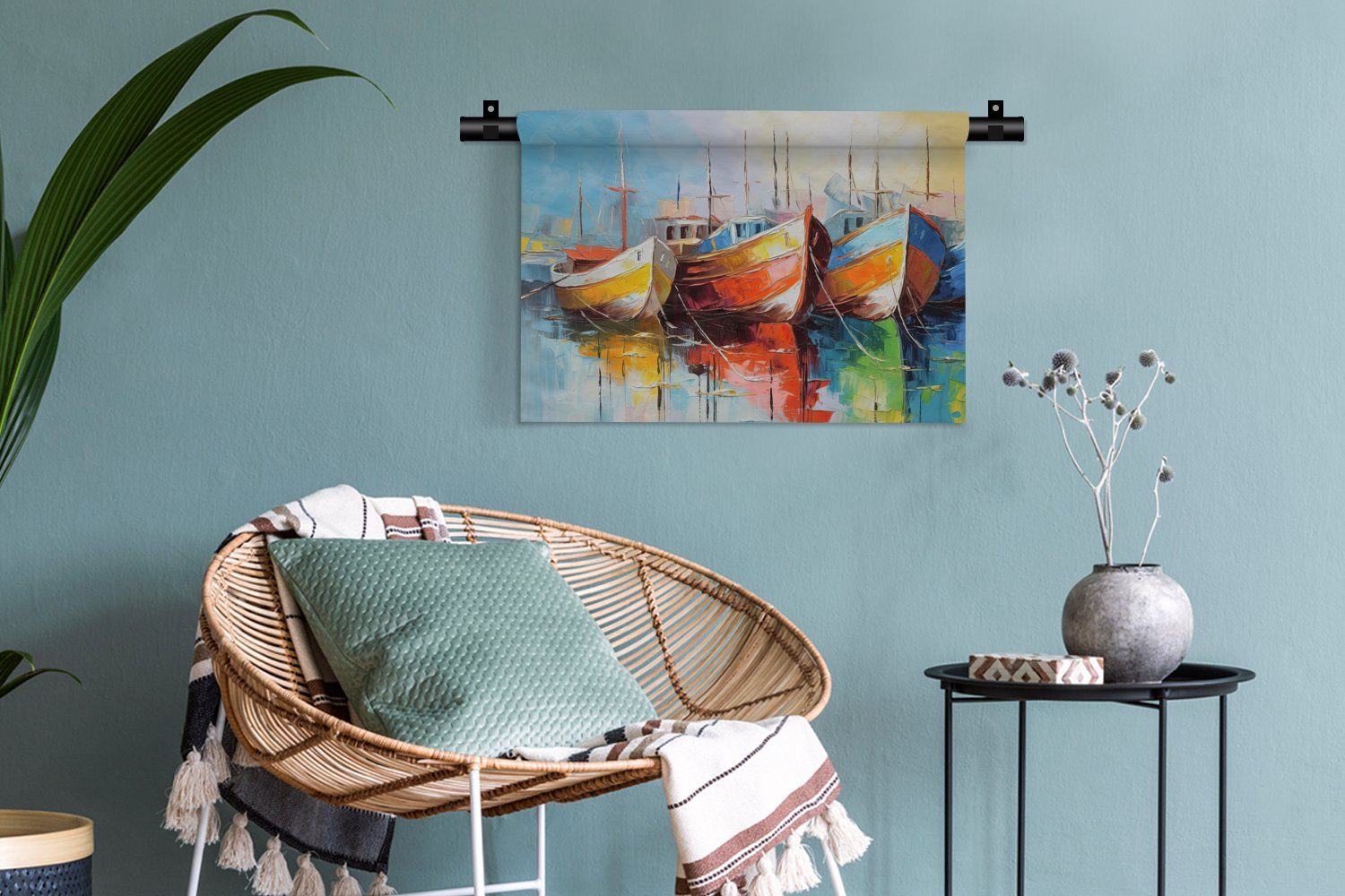 MuchoWow Wanddekoobjekt Wandbehang, Schlafzimmer, - Malerei, Kleid, Kunst Wanddeko - Boote Kinderzimmer für Wohnzimmer