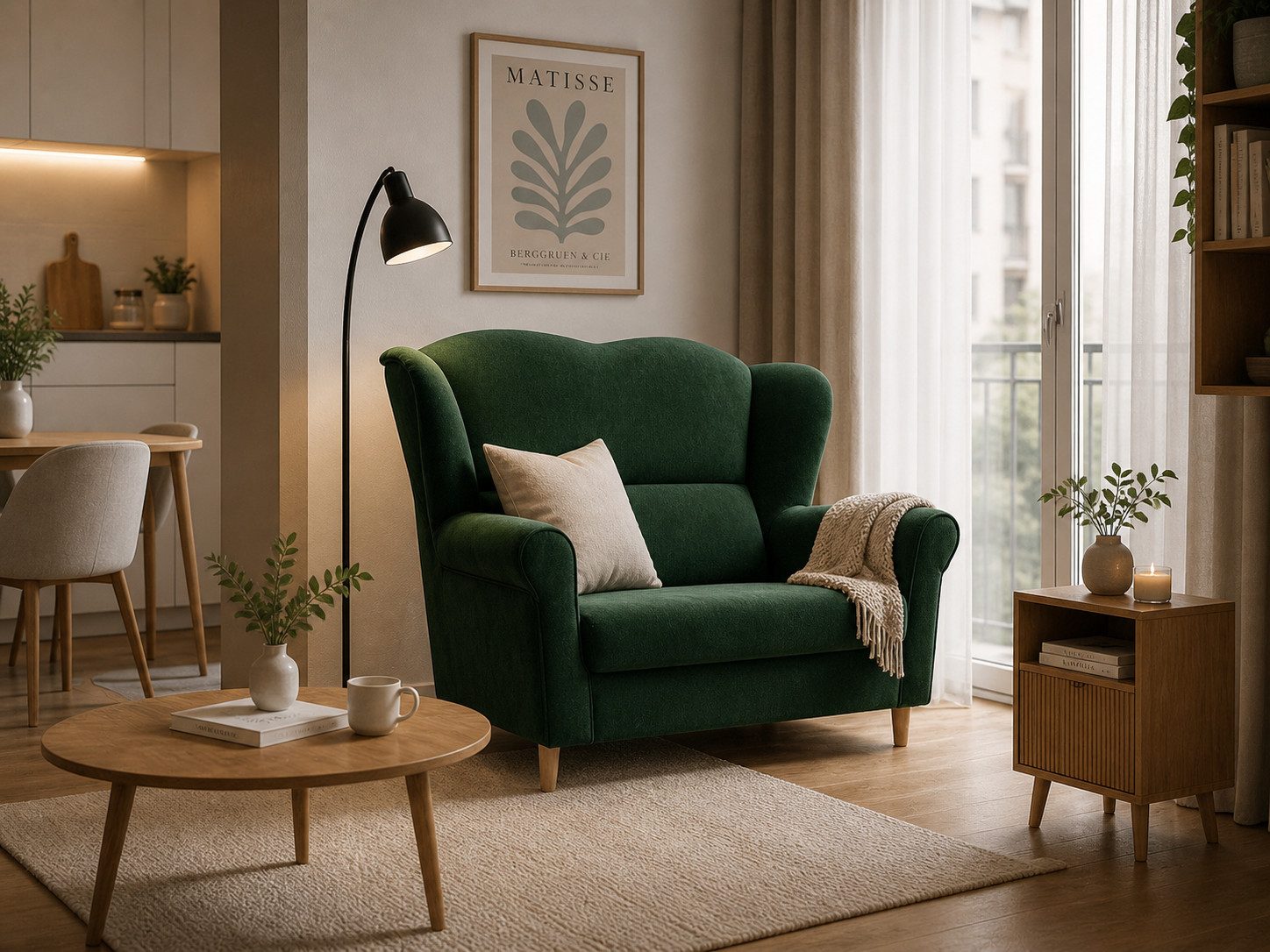 MOEBLO Sofa SILABELLA, 2-Sitzer Sofa 144cm, Samtstoff, modernes Design, (BxTxH):144x83x104cm