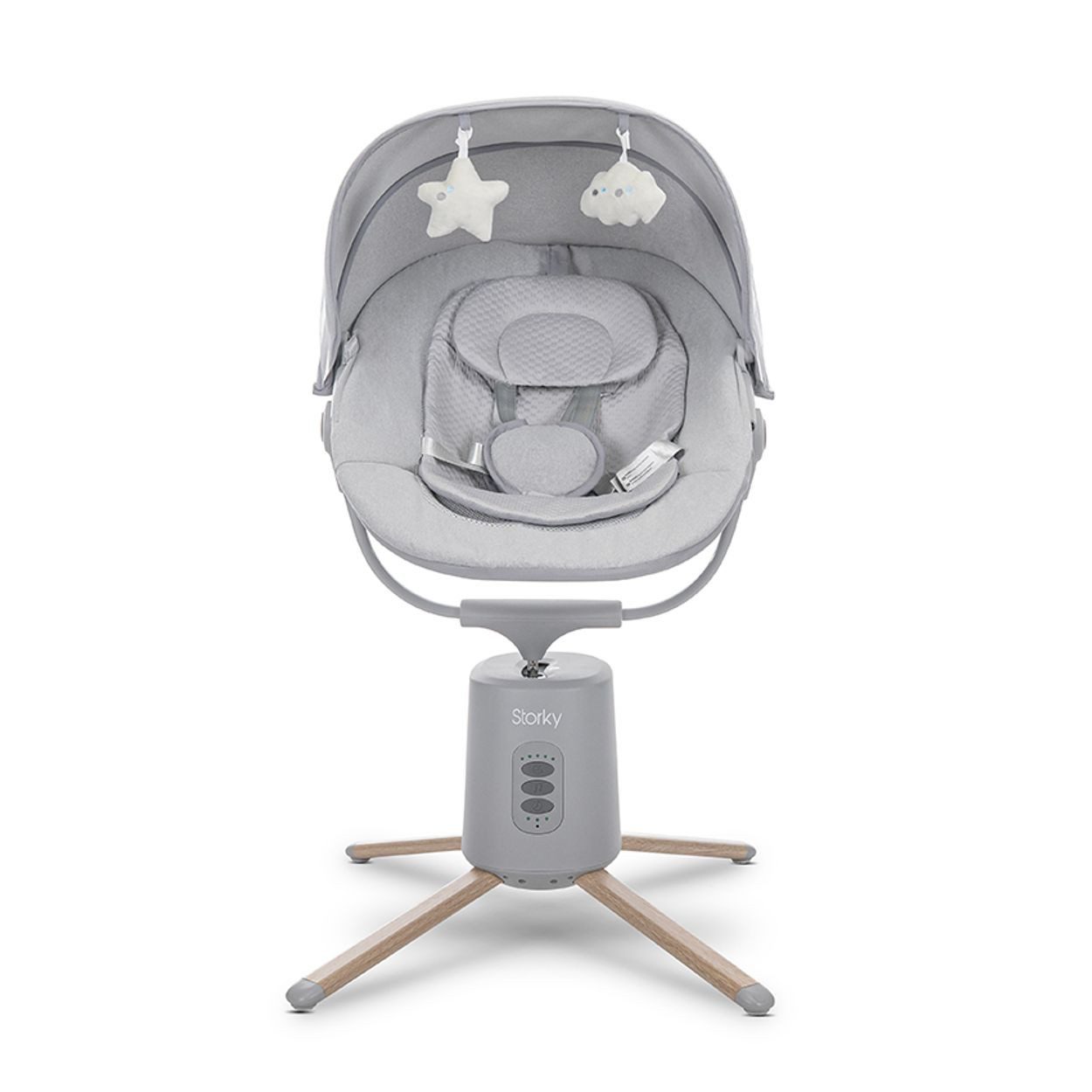 Lorelli Babywippe Babywippe Storky Musik, Bluetooth Fernbedienung Plüschtiere Timer Gurt