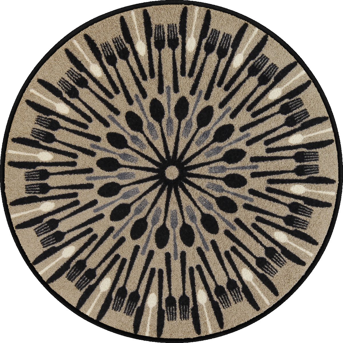 Baumteppich Table Mandala beige R85cm, Salonloewe, Rund, Höhe: 850 mm