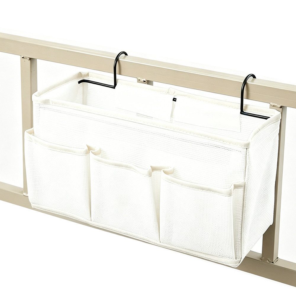 Diwzbyn Betttasche Bett-Organizer Hängeaufbewahrung mit 3 Fächern – Betttasche, für Handy, Bücher & Zubehör – für Bettgestell, Studentenwohnheim