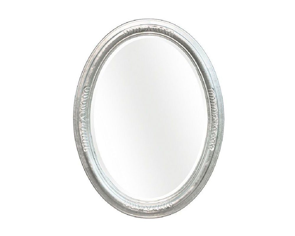 ASR Rahmendesign Wandspiegel Valletta, 73x93 cm, Blattsilber, oval & glatt, Ovaler Spiegel mit Blattsilberrahmen – stilvoll und handgefertigt