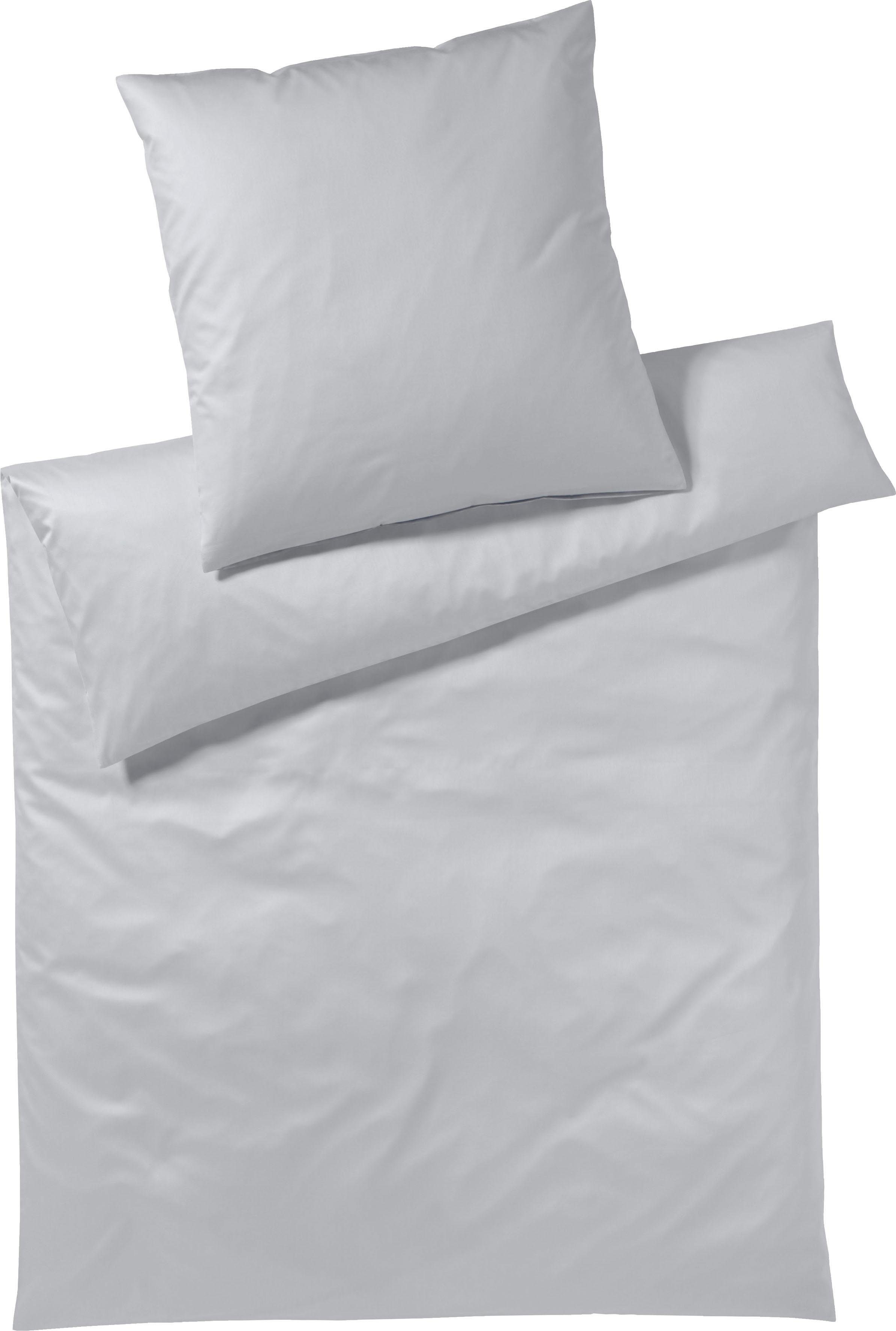 Bettwäsche Pure & Simple Uni in Gr. 135x200, 155x220 oder 200x200 cm, Yes for Bed, Mako-Satin, 3 teilig, Bettwäsche aus Baumwolle, zeitlose Bettwäsche mit seidigem Glanz
