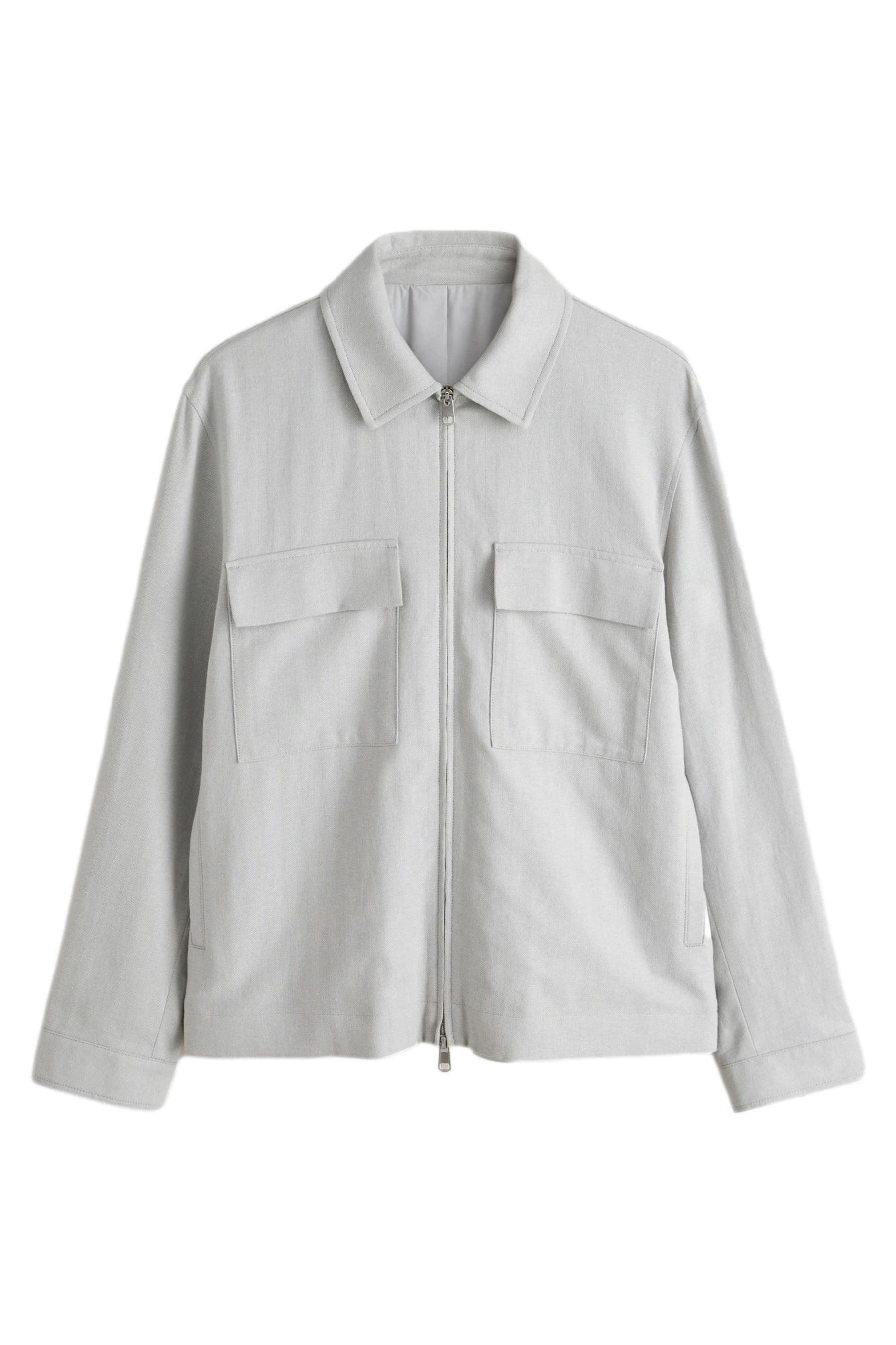 Next Hemdjacke N. Premium Fischgrät-Sakko aus Leinengemisch (1-St)