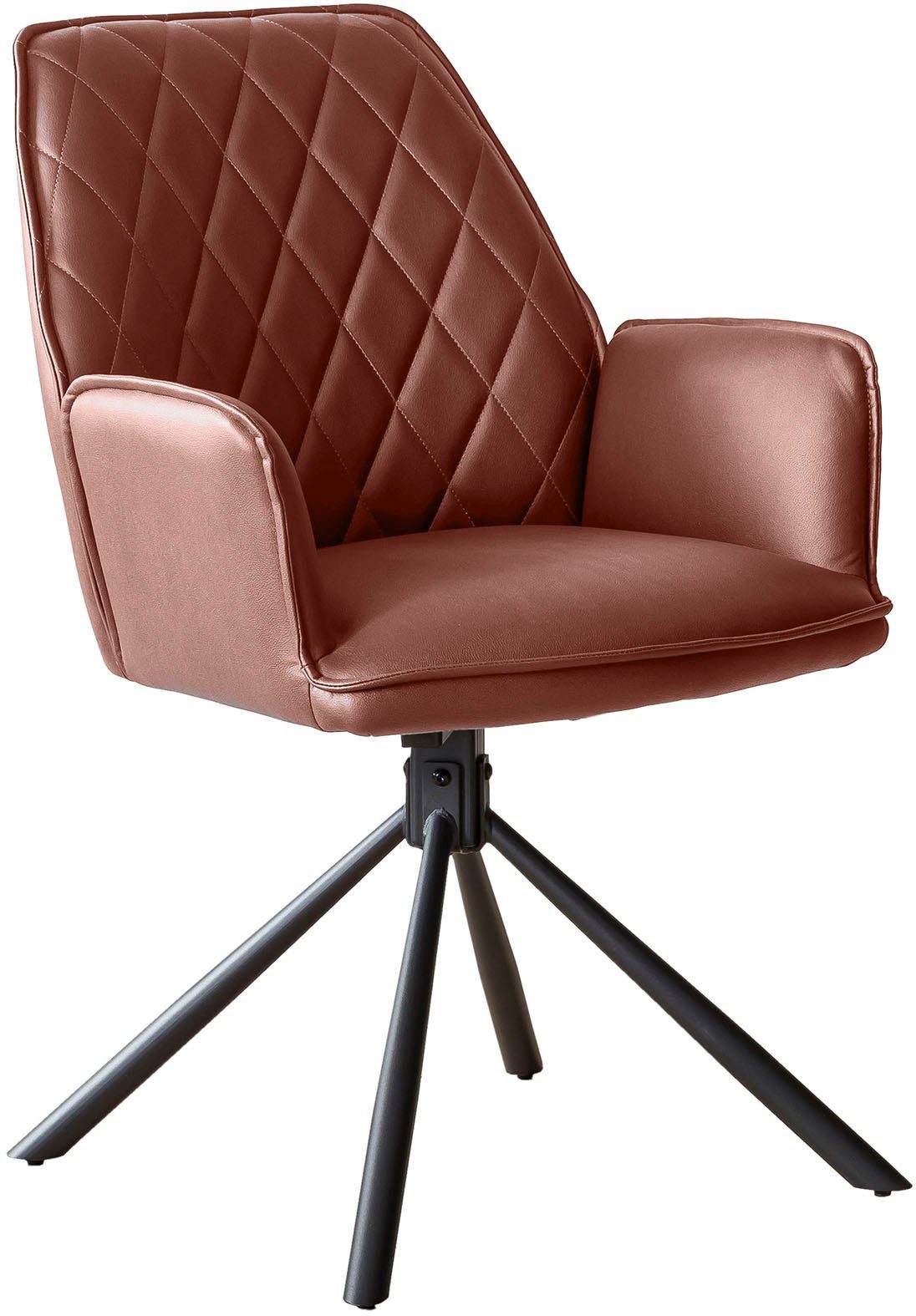 SalesFever Armlehnstuhl (Set, 2 St), 360° Drehfunktion Cognac | Cognac | Stühle