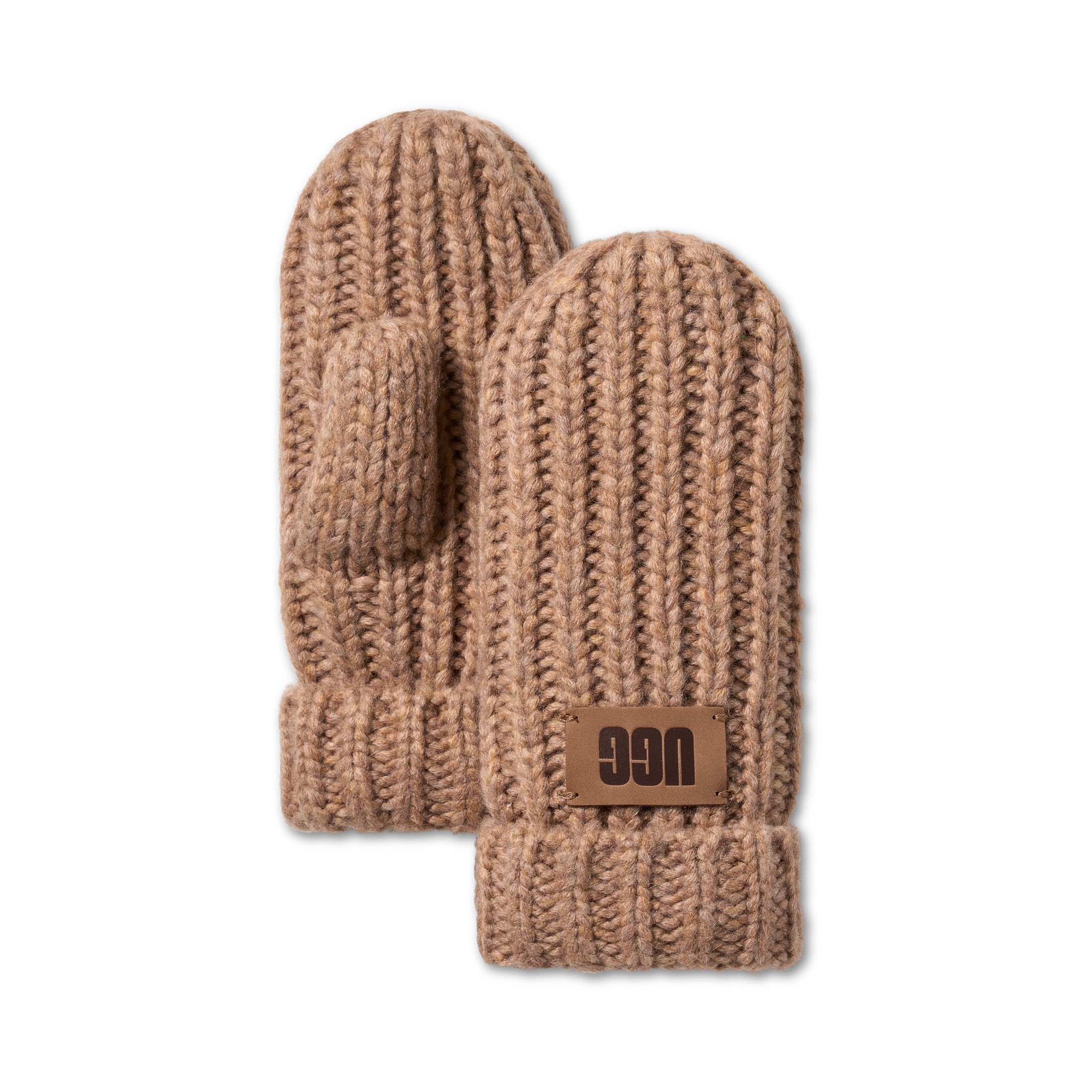 UGG Fäustlinge Chunky Mitten Damen StrickHandschuh mit UGG-Ledermarkenlabel
