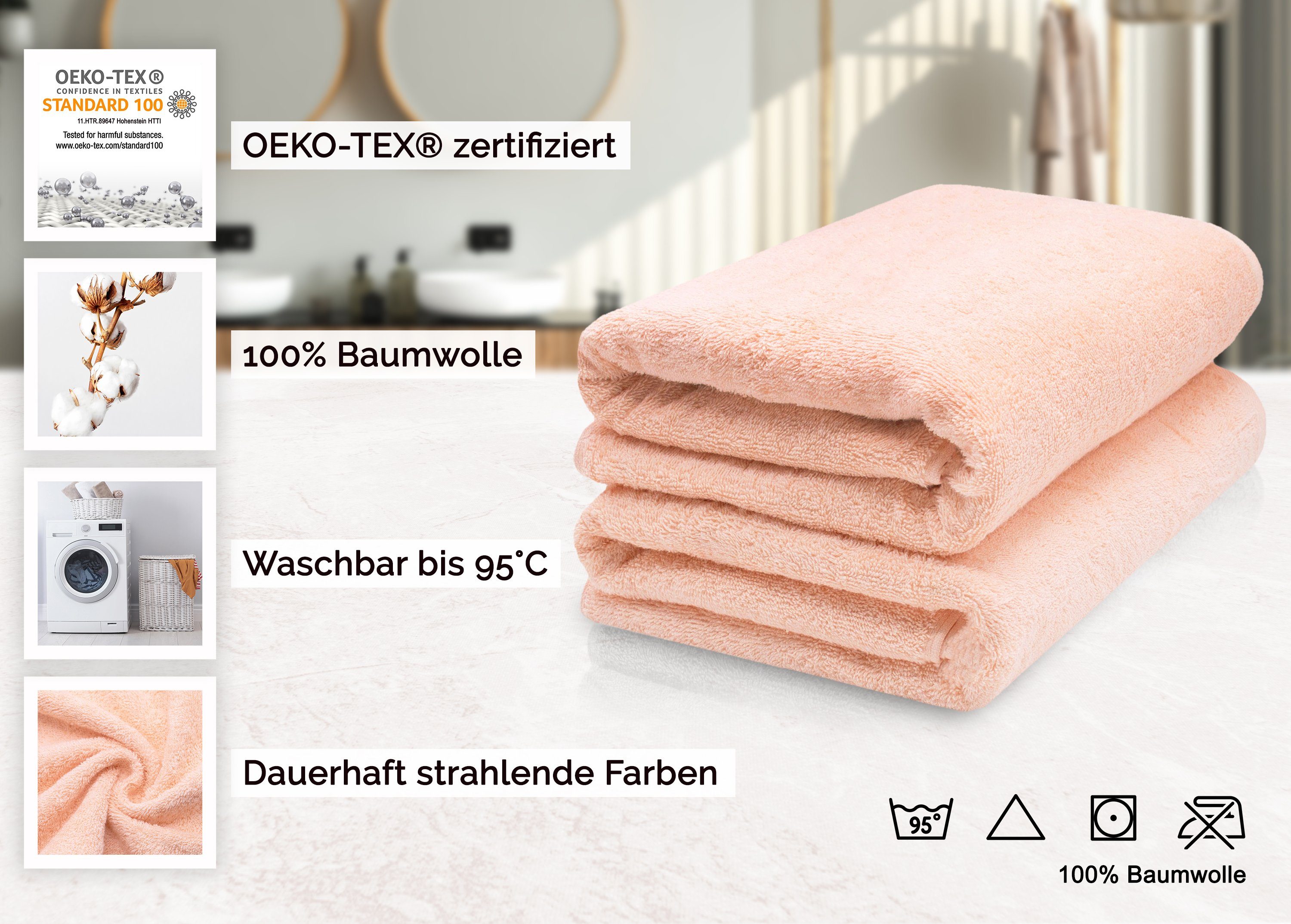 ZOLLNER Saunatuch, Walkfrottier (2-St), 70 x günstig online kaufen