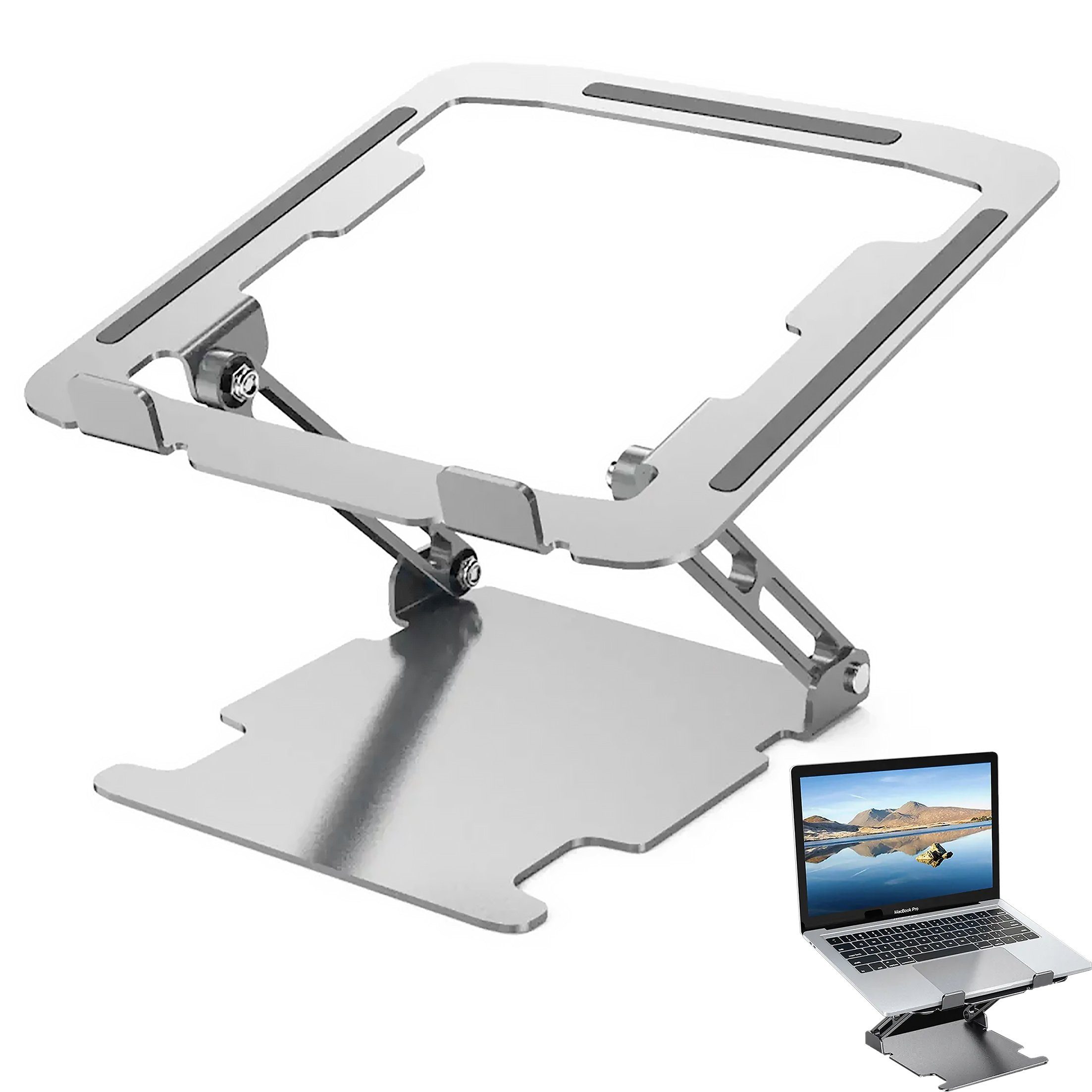 Diida Laptop-Ständer, Tablet-Ständer, Desktop-Ständer mit Lüftungsschlitzen  Tablet-Halterung, (Höhen und winkelverstellbarer Computerständer aus  Aluminium für 10-17)