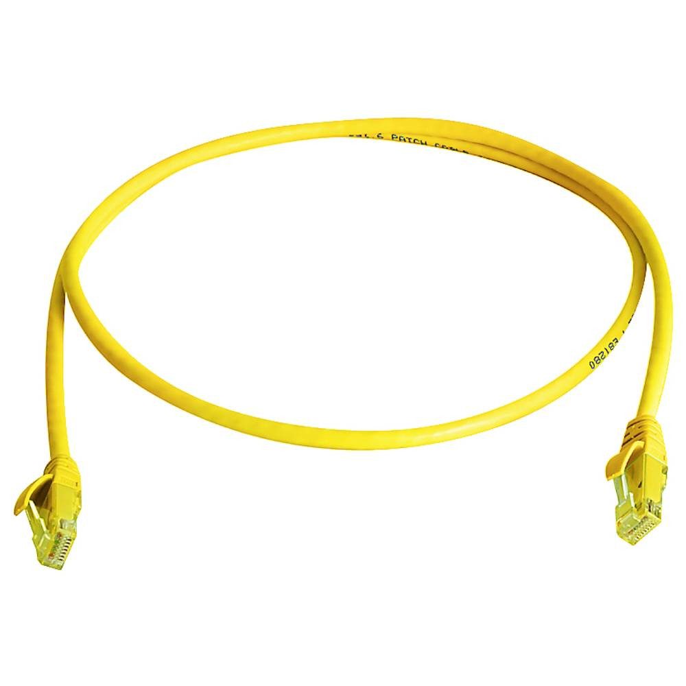 Telegärtner RJ45 Patchkabel CAT 6 3.0 m Gelb Flammwidrig, mit Knickschutztülle 1 LAN-Kabel, Flammwidrig, mit Knickschutztülle