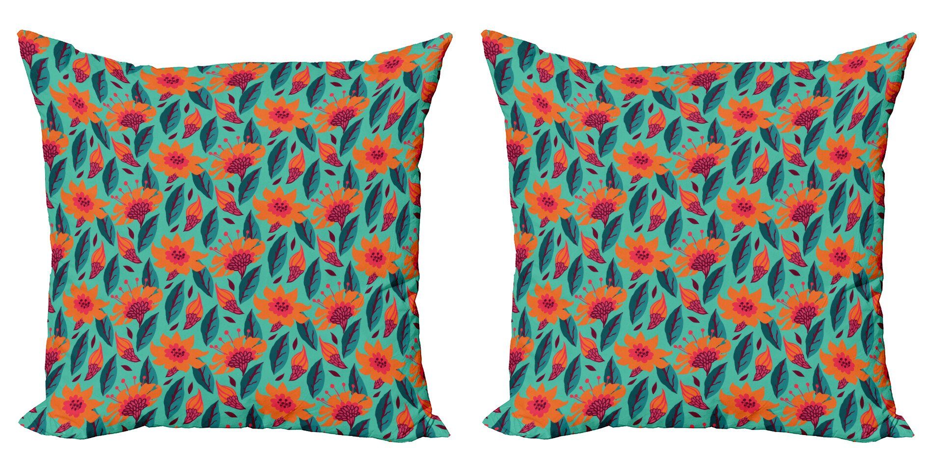 Kissenbezüge Modern Doppelseitiger Stück), Digitaldruck, (2 Blumenkunst Leuchtende Botanisch Abakuhaus Accent