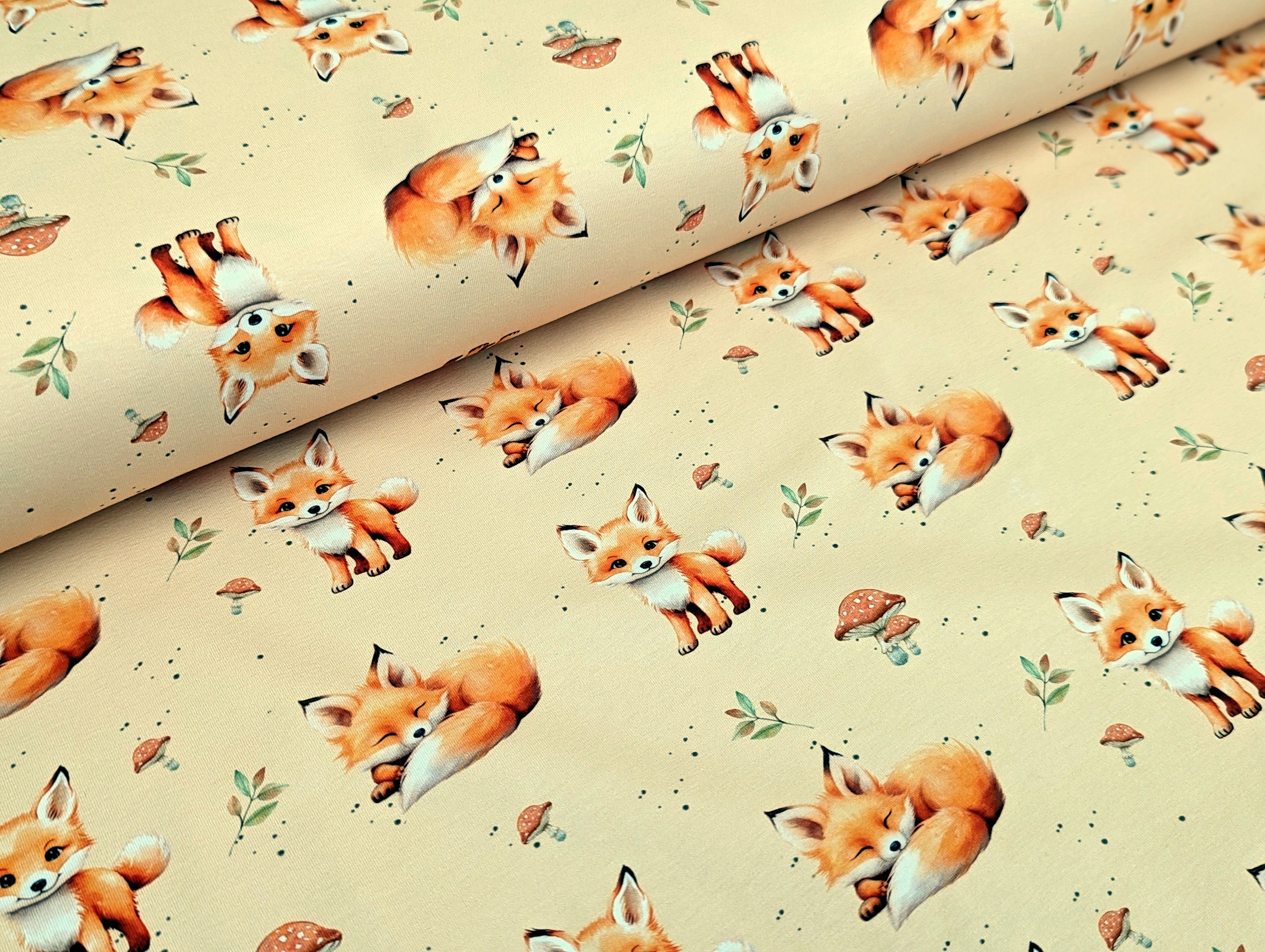 Corileo Stoff Eigenproduktion French Terry Sweet Baby Fuchs auf Hell Ocker
