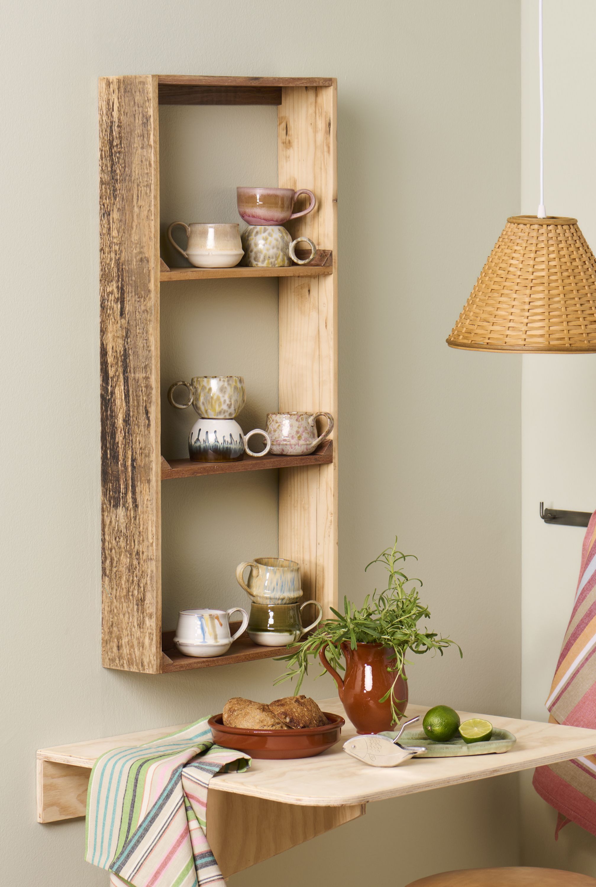 Ib Laursen Wandregal Ib Laursen - Wandregal Regal 3 Fächer Holz 40x90cm Unika Natur