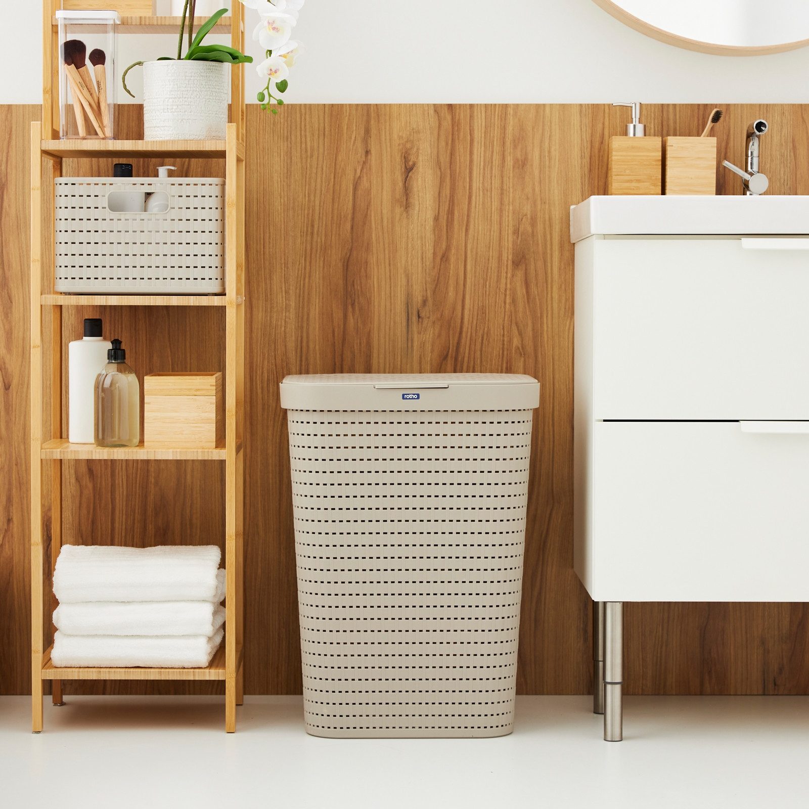 ROTHO Wäschekorb Country Set 2tlg. bestehend aus Korb 40l und Sammler 55l m günstig online kaufen