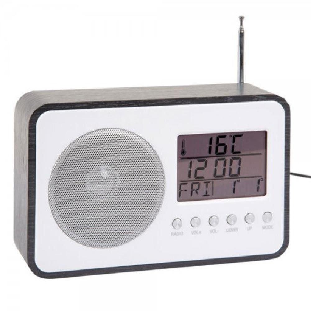 Karlsson Radiowecker Wecker Alarm Clock mit FM Radio Schwarz Holz