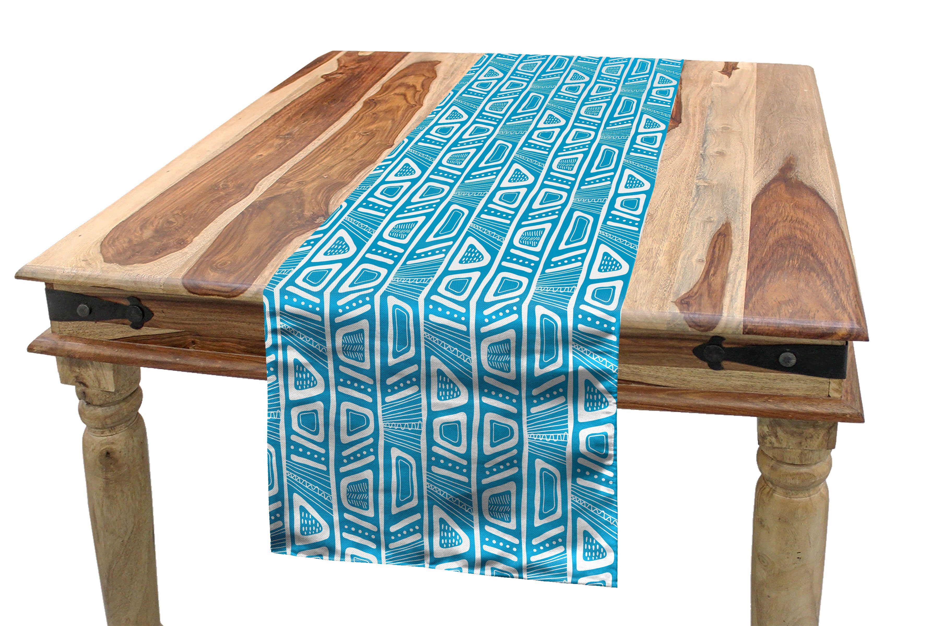 Abakuhaus Tischläufer Esszimmer Küche Rechteckiger Dekorativer Tischläufer, Ethnisch Bicolor Geometrische Formen