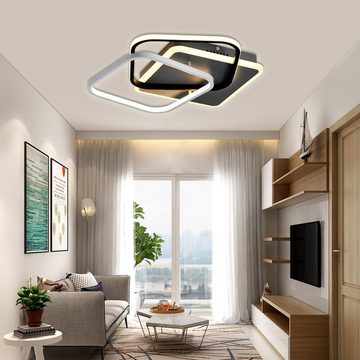 LQWELL Deckenleuchte LED Deckenlampe, Modern Schlafzimmerlampe, 25W 3000K 440 * 425 * 75mm, aus Aluminium Küchenlampe, für Wohnzimmer Schlafzimmer Küche Balkon Flur Keller Büro