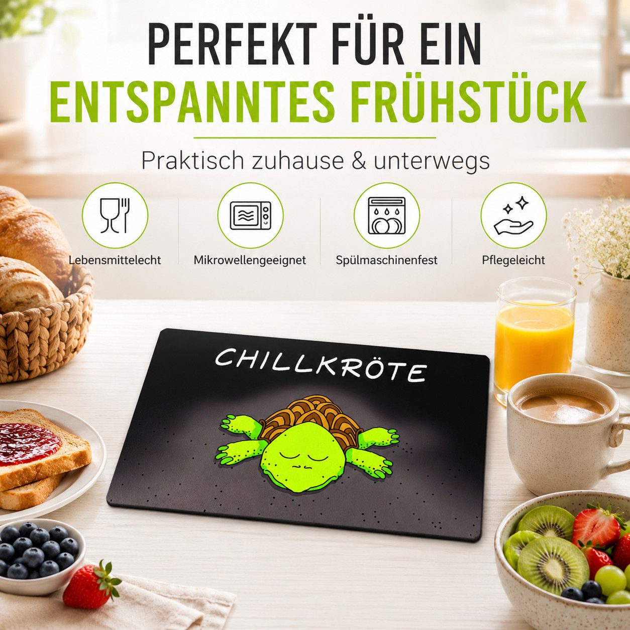 PPD Frühstücksbrett Frühstücksbrettchen aus Resopal - Chillkröte, Resopal