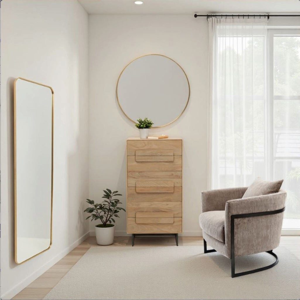 Kare Design Wandspiegel Simply, mit Metallrahmen, Ø90cm