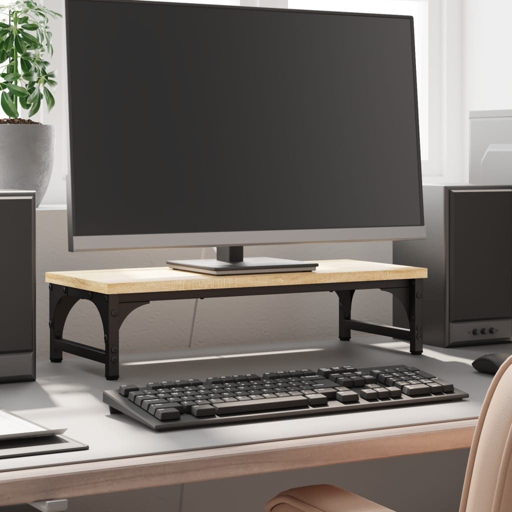 vidaXL Monitor-Halterung 55 x 23 x 14 cm Monitorständer Sonoma Eiche 55x23x14 cm Spanplatte Bil