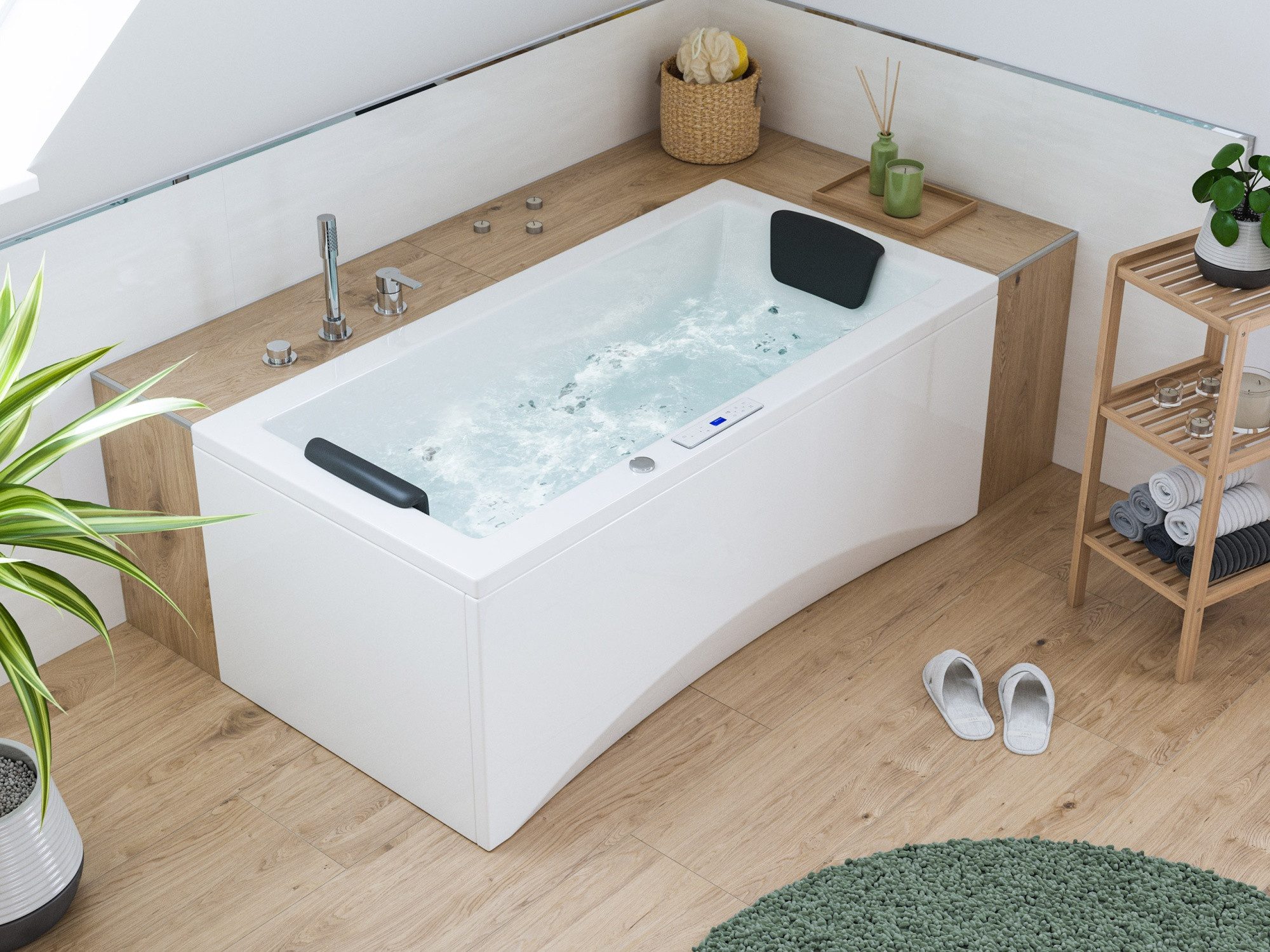 Magnolia Home Whirlpool Rechteck Whirlpool Unity 160x75 Made in Germany 22 Düsen Befüllung Übe
