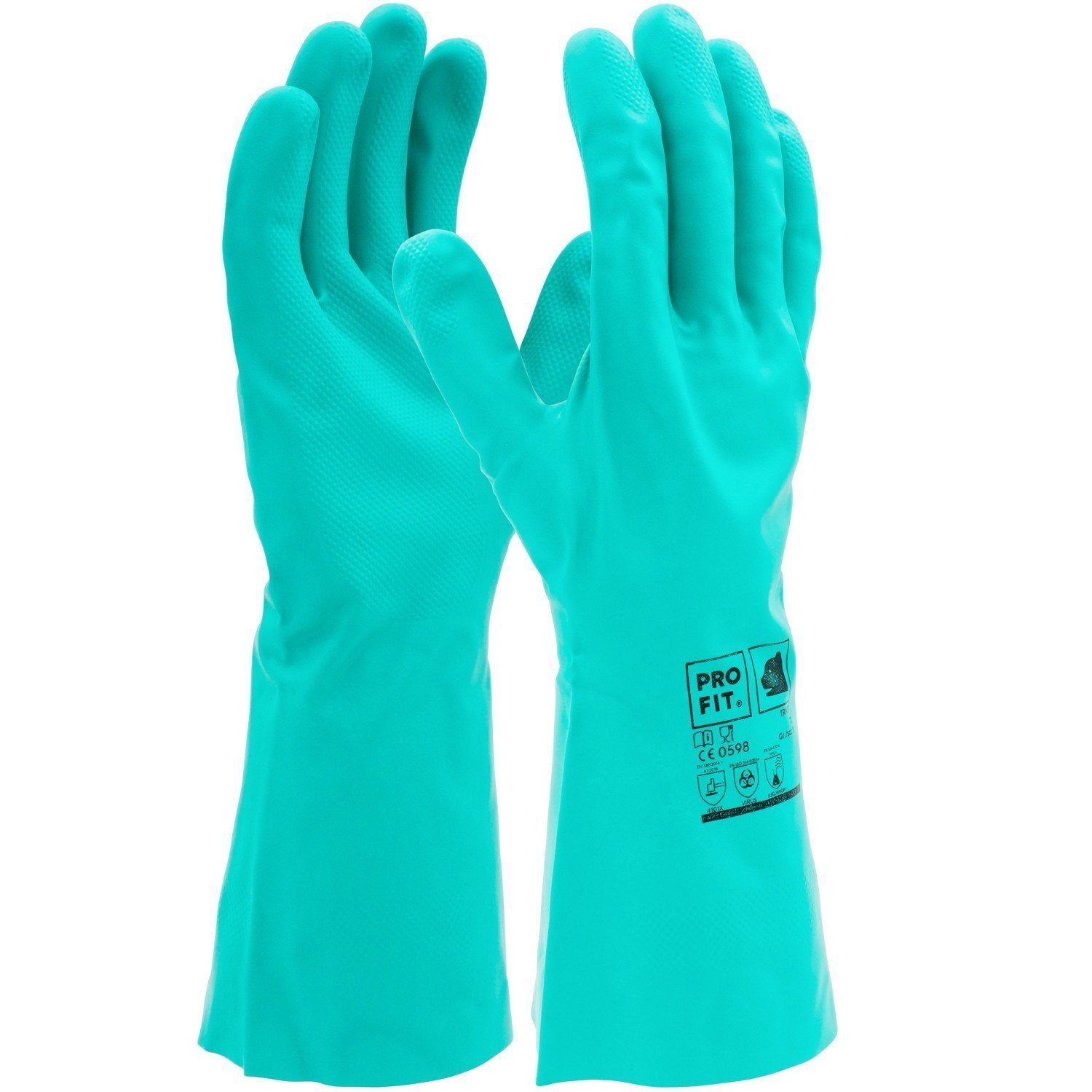 PRO FIT by Fitzner Nitril-Handschuhe Trivex Nitril Chemikalienschutzhandschuh, (12, Paar) 'Made in Sri Lanka'