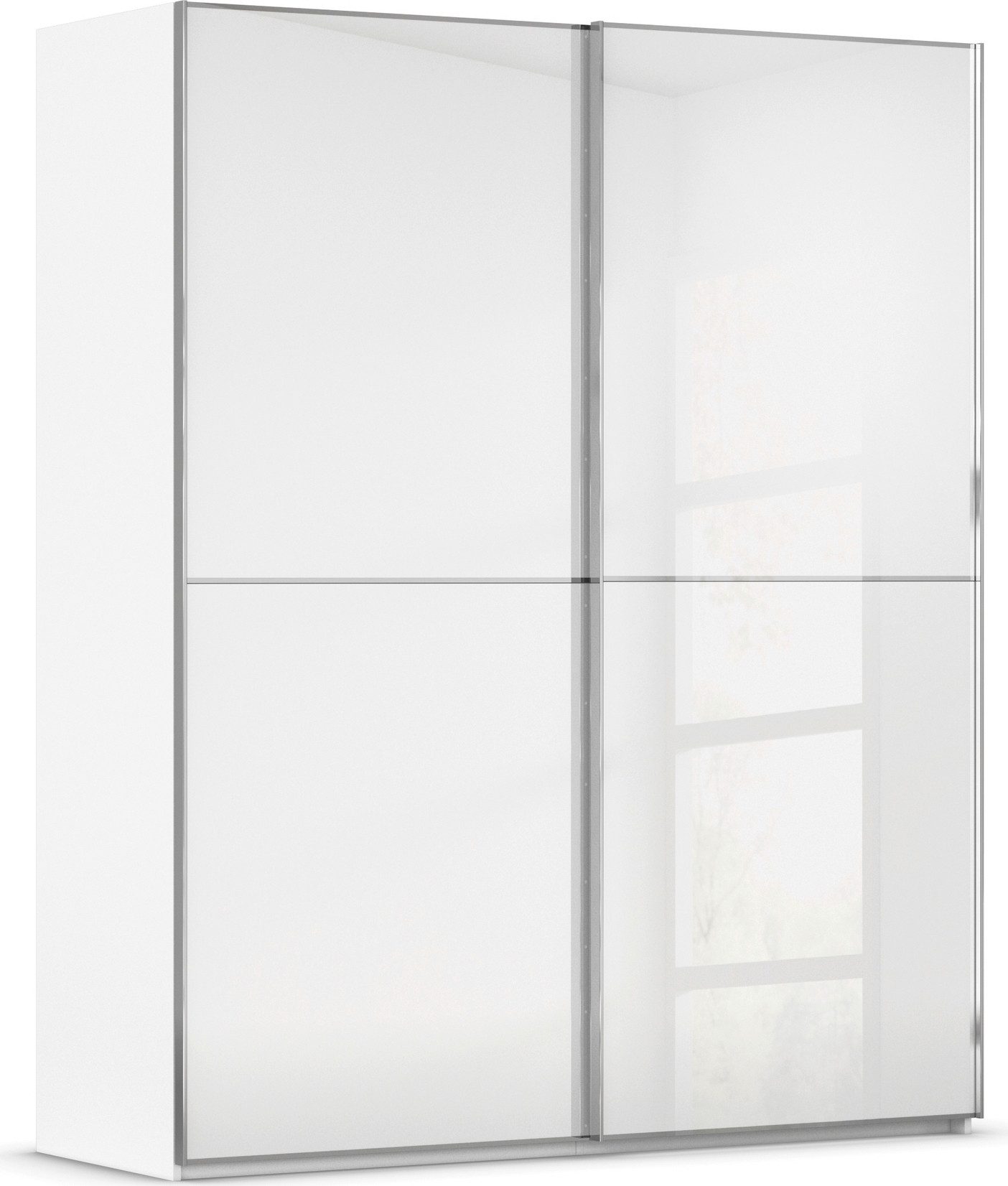 rauch Schwebetürenschrank Kleiderschrank Schrank Garderobe Schlafzimmerschrank SCALE-DUO edle zweigeteilte Türen Glas-Front mit 3 Zierleisten MADE IN GERMANY