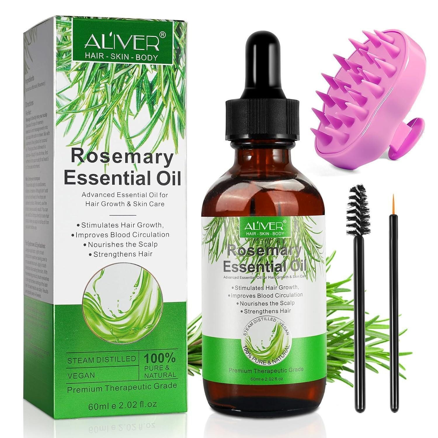 LuxusKollektion Kopfhaut-Pflegeöl Rosmarinöl Haarwachstum 60ml Kopfhaut Massage für Wimpern Hautpflege