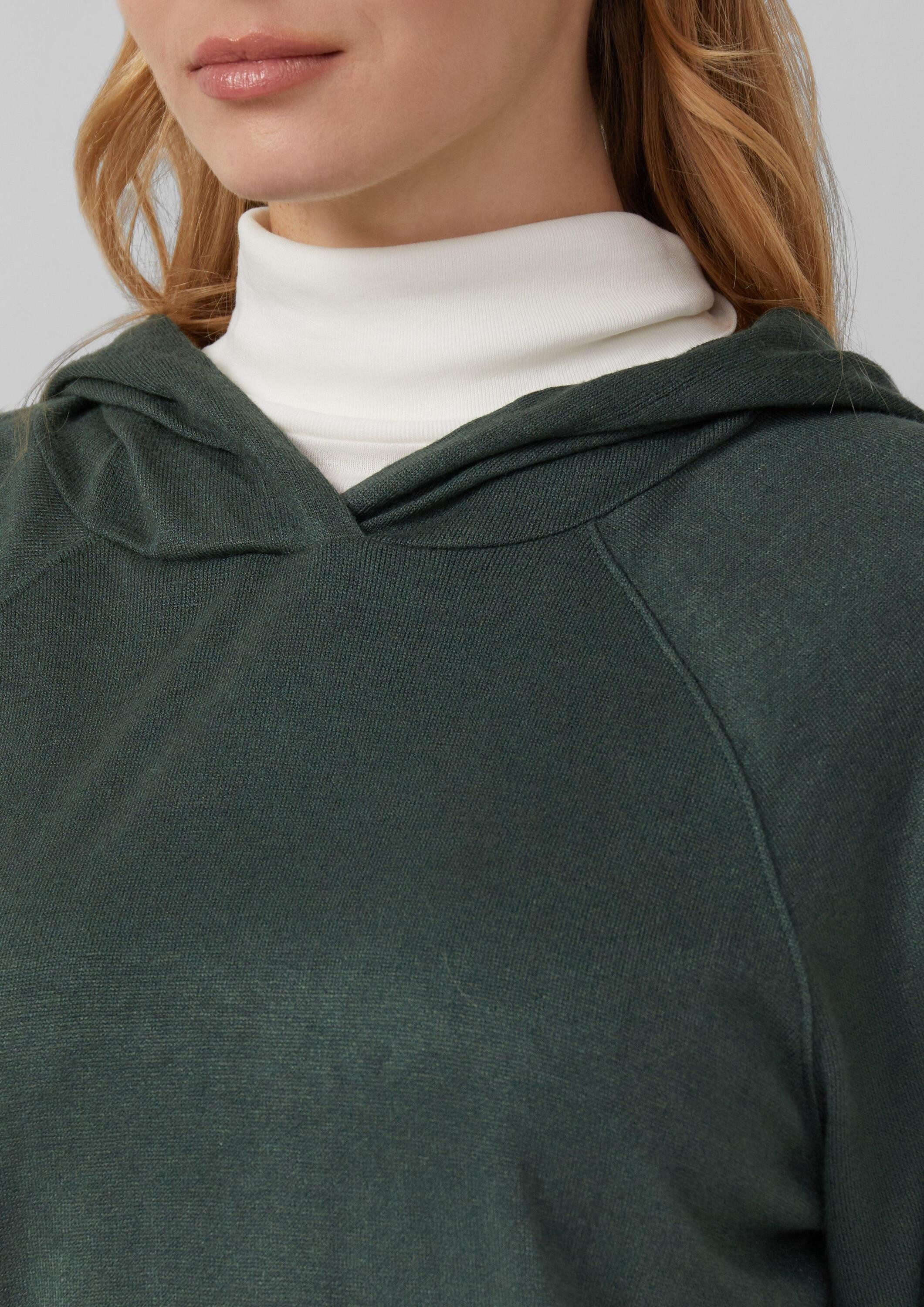 s.Oliver Longpullover T-Shirt Meliertes Longsleeve aus Stretchjersey mit Kapuze