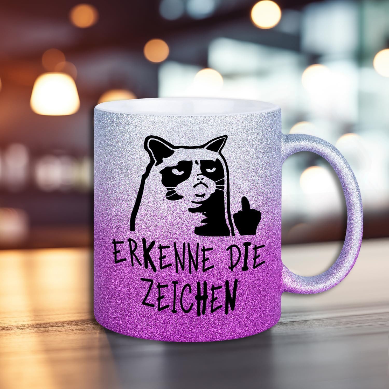 Hustling Sharks Tasse Hustling Sharks® Glitzer-Tassen - Erkenne die Zeichen I!, 330 ml