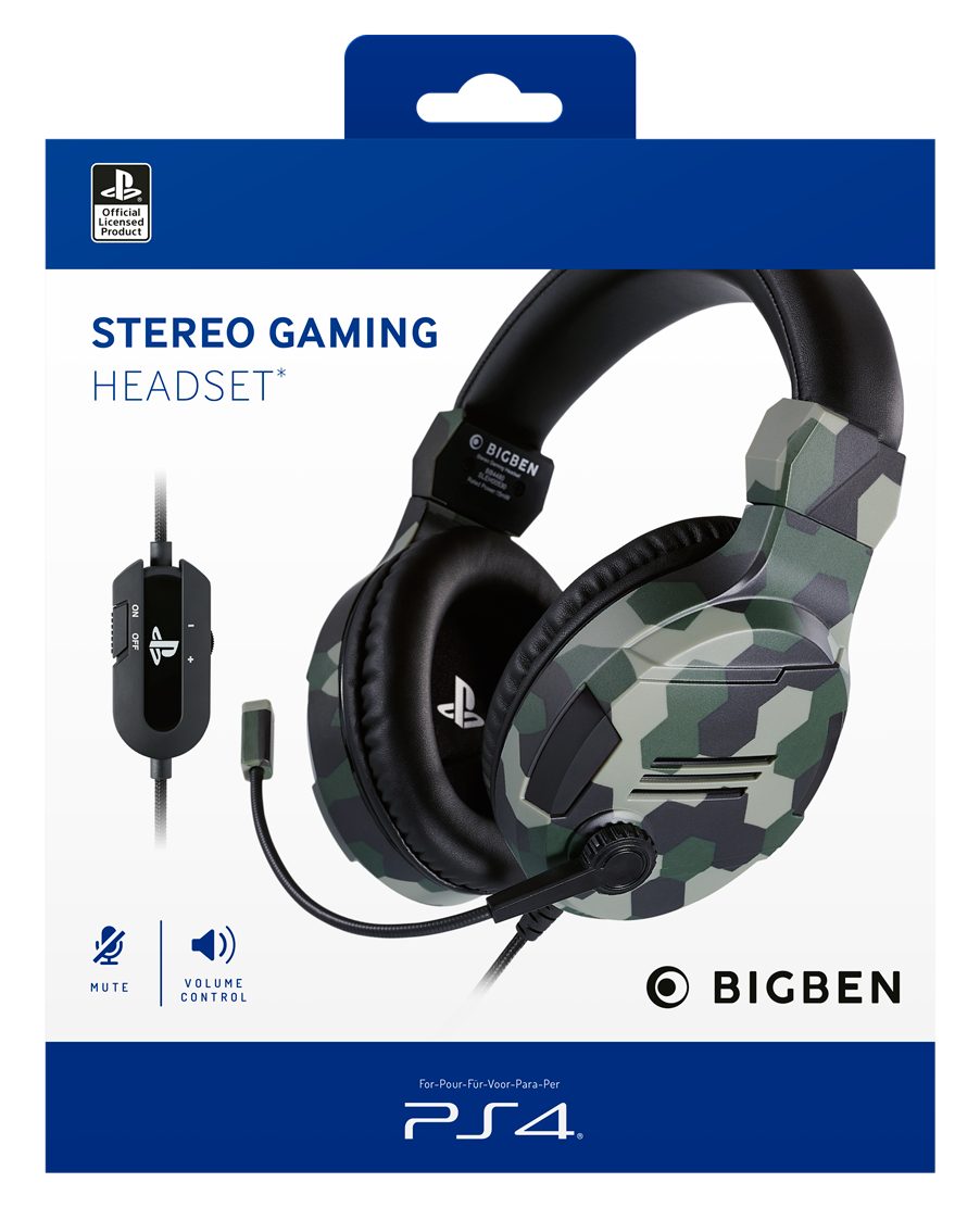 nacon PS4 Stereo-Headset V3 [Offizielle Playstation Lizenz] camo green Gaming-Headset
