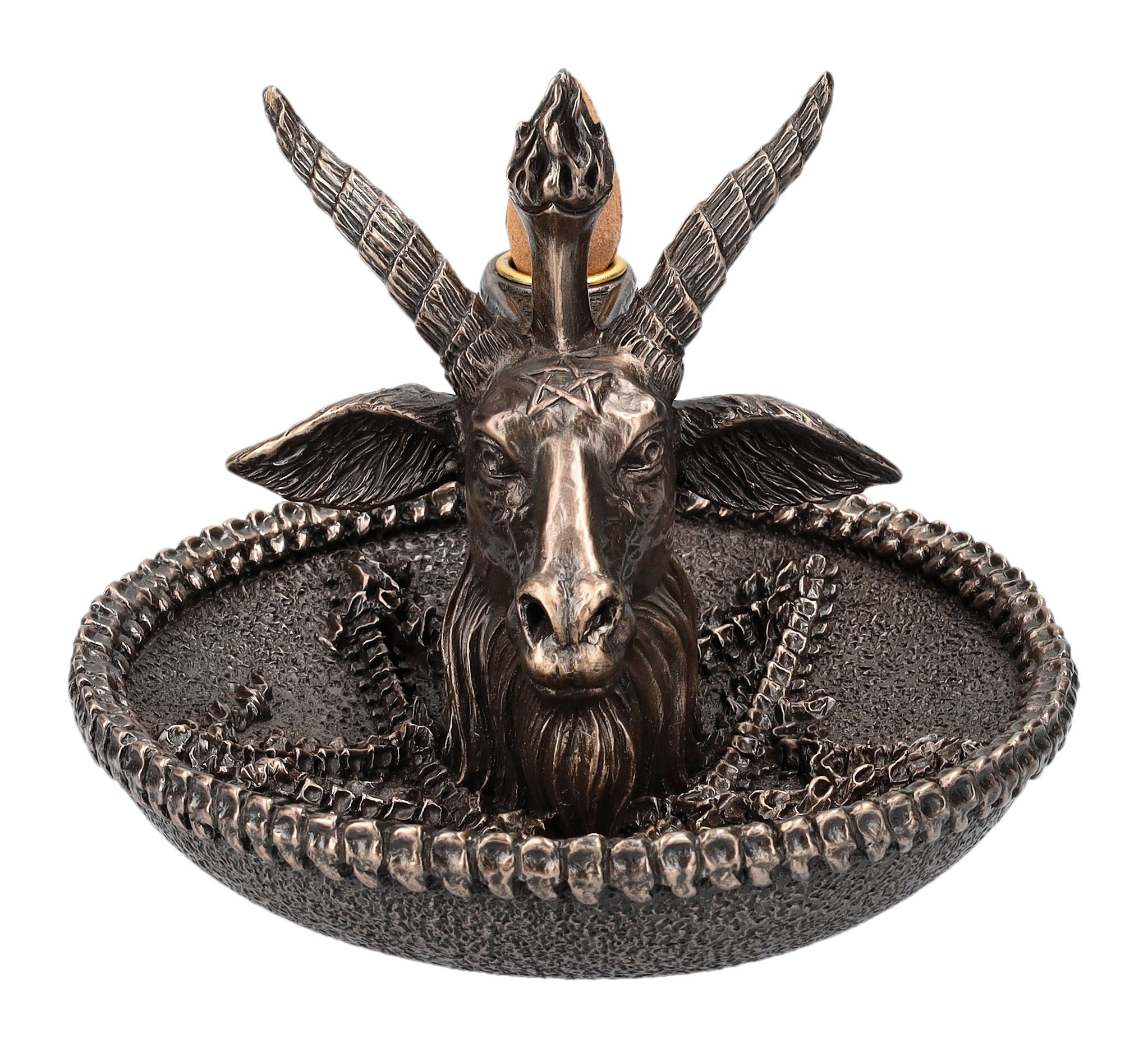 Figuren Shop GmbH Räucherstäbchen-Halter Backflow Räucherhalter - Baphomet's Wealth Veronese Gothic Dekoration