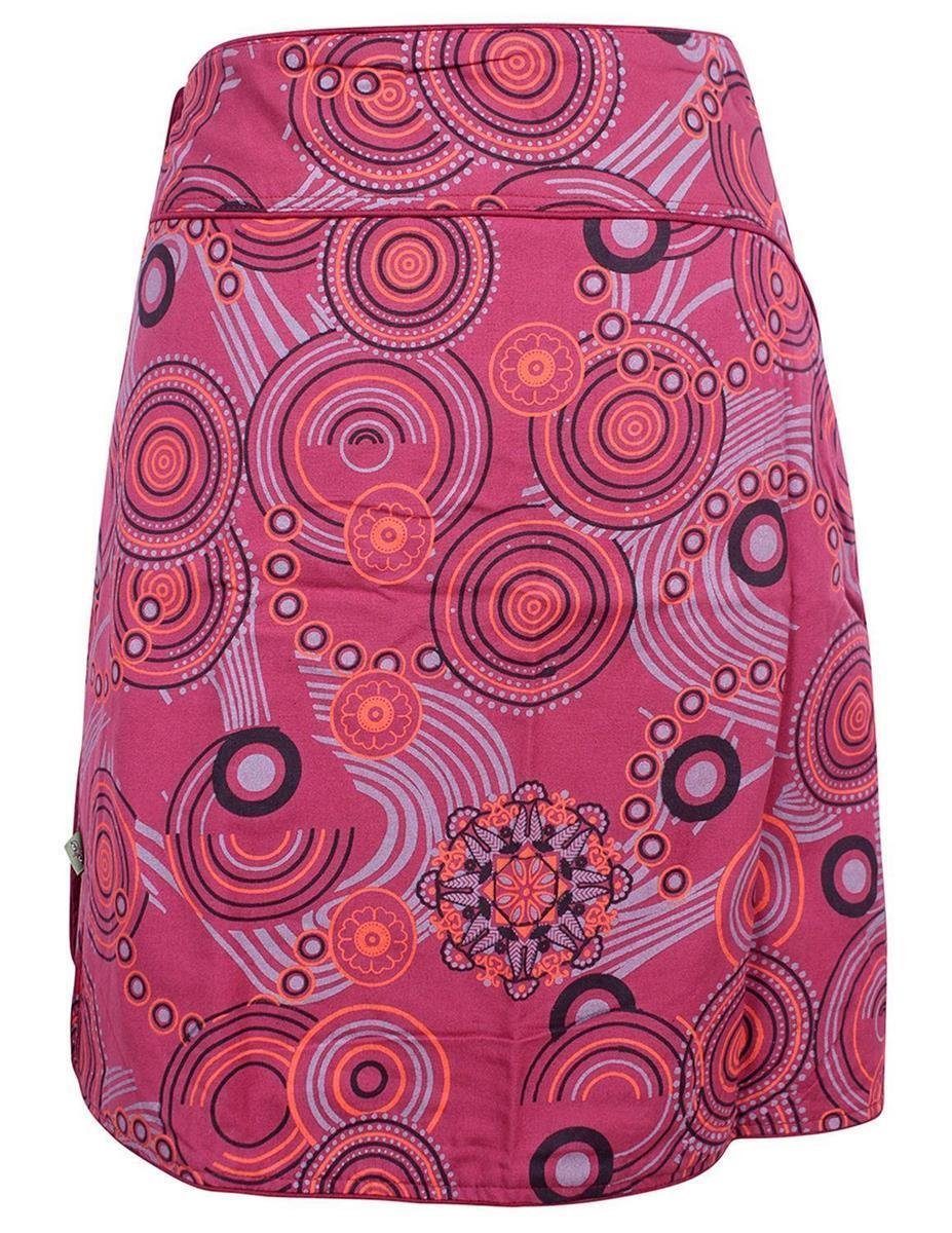 Vishes Wickelrock Rock z. Wickeln Druckknöpfe Blumen Kreise Bestickt Cacheu günstig online kaufen