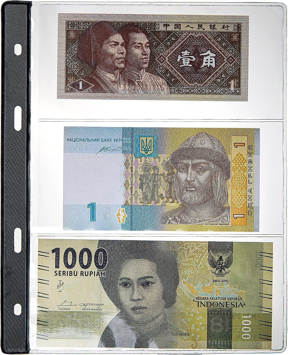 MC.Sammler Sammleretui MC.Sammler Banknoten - für 20 Hüllen 50 Banknoten Album ROT mit