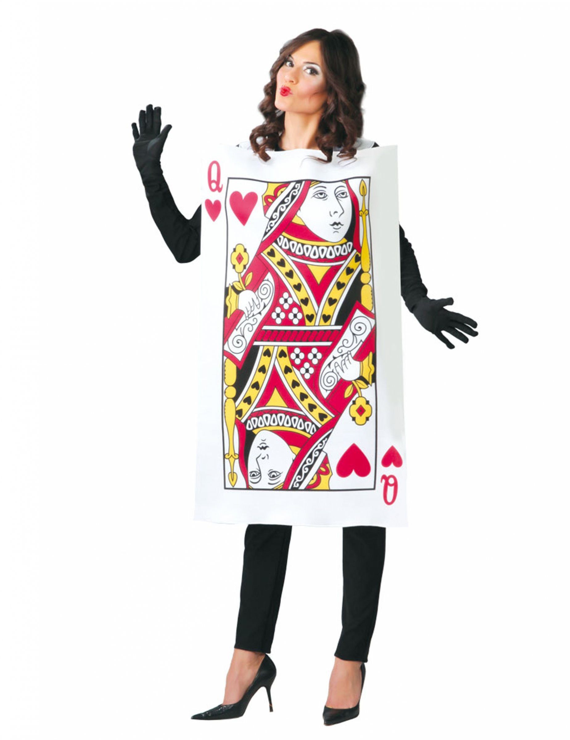 JADEO Kostüm Herzdame - Kostüm für Damen schwarz-bunt