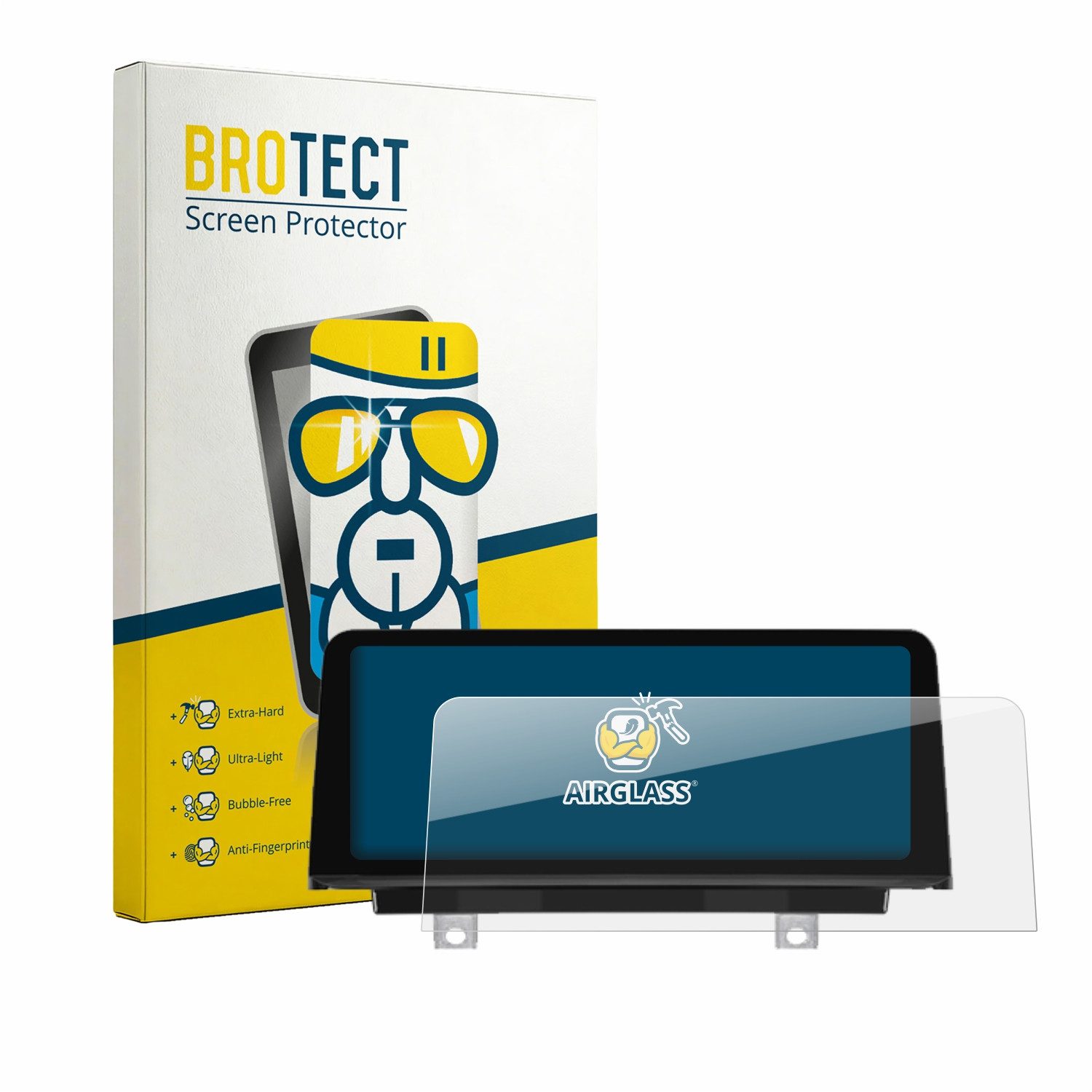 BROTECT Displayschutzglas Folie für PEMP (9213) BMW F30 F36 F80 F82 10.25", Schutzfolie Glas Panzer Display Schutz klar