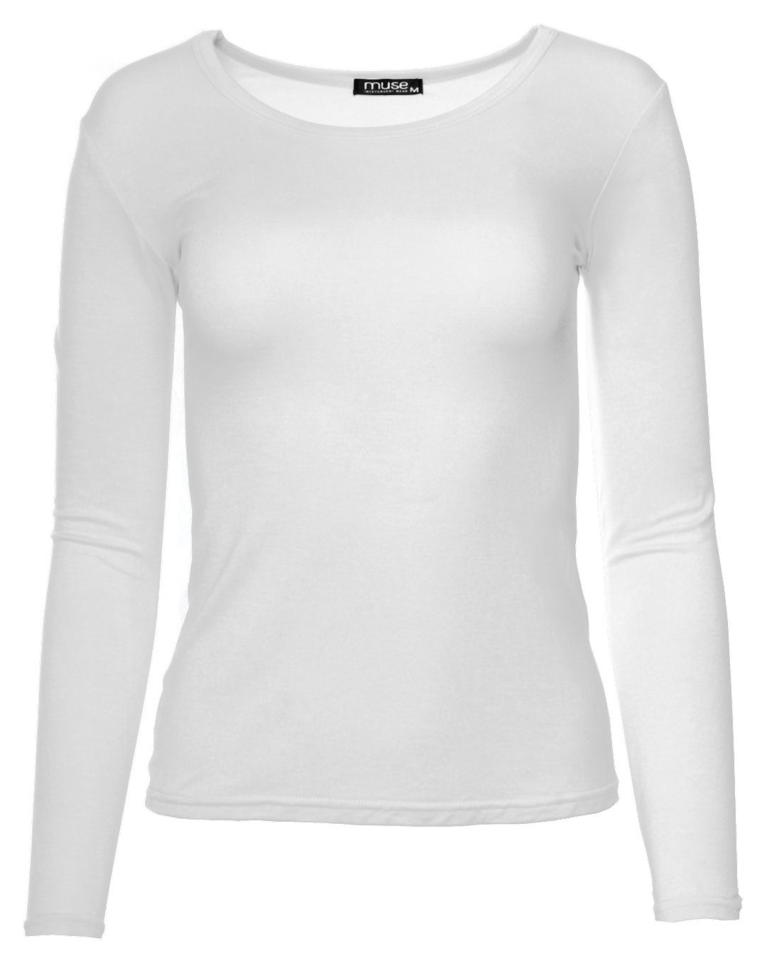 Rundhalsshirt Basic Rundhals Langarmshirt Skinny Fit 1093