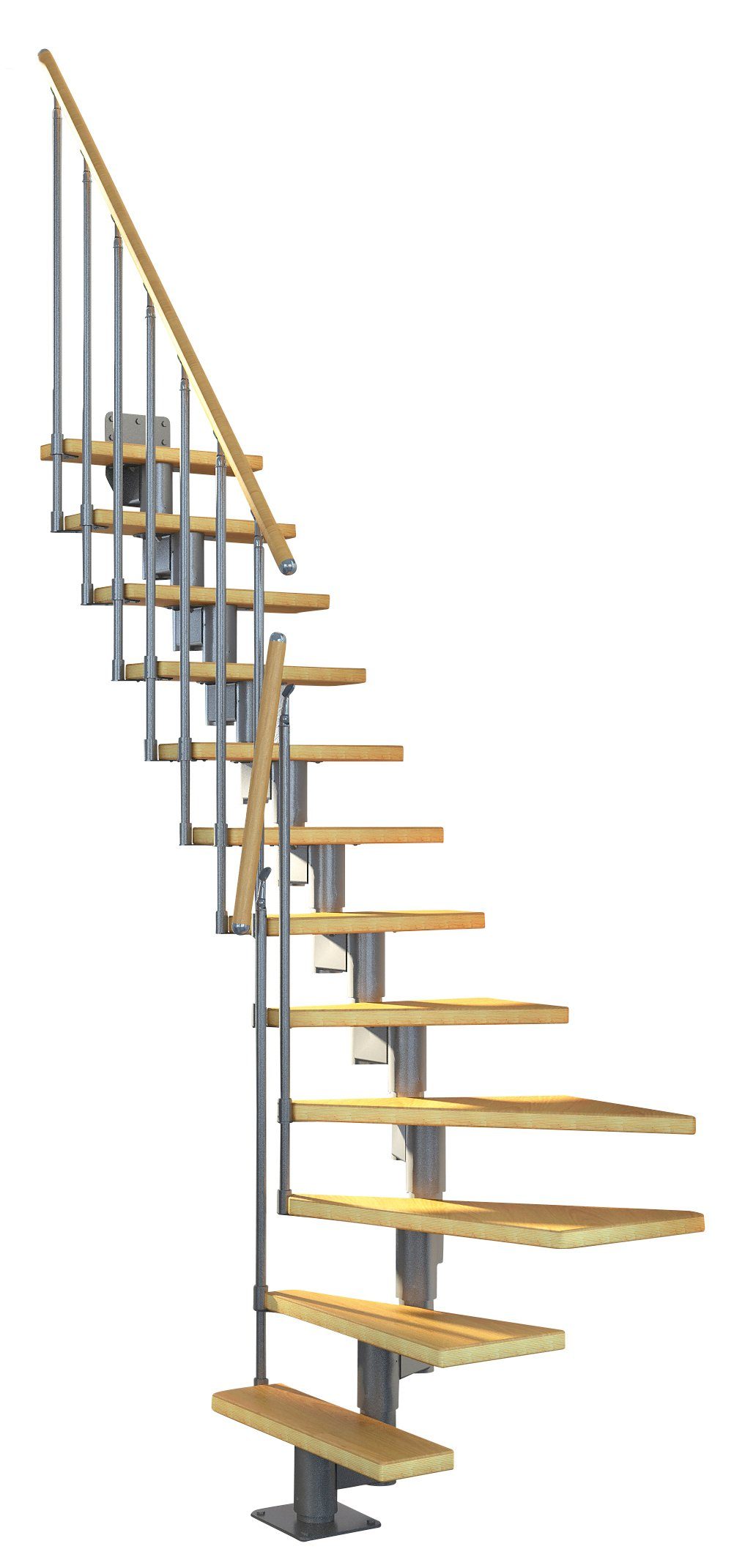 Dolle Systemtreppe Dublin, für Geschosshöhen bis 270 cm, Stufen offen, Buche