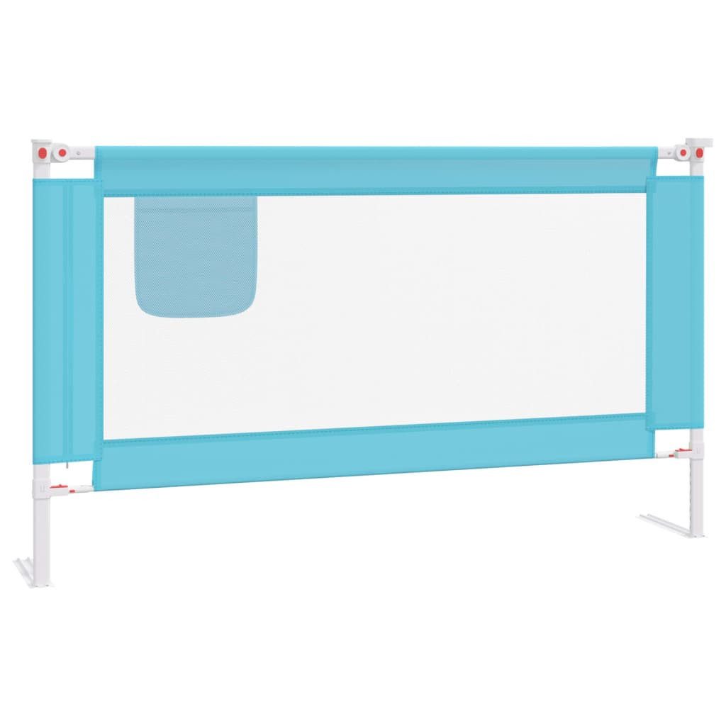 vidaXL Bettschutzgitter, Kleinkind-Bettschutzgitter Blau 140x25 cm Stoff