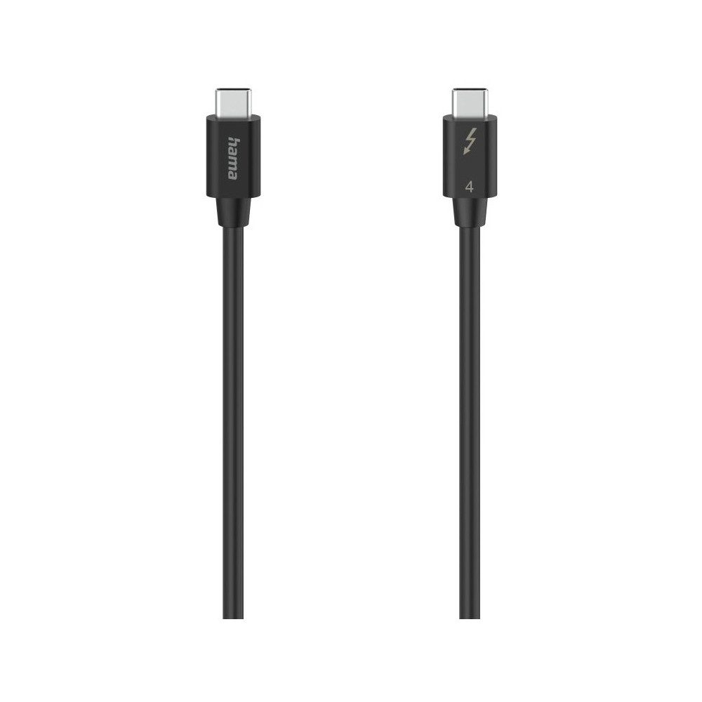 Hama Hama Thunderbolt-4-Kabel USB-C (0,8m) schwarz Thunderbolt-Kabel, USB-C, Hochwertige Materialien