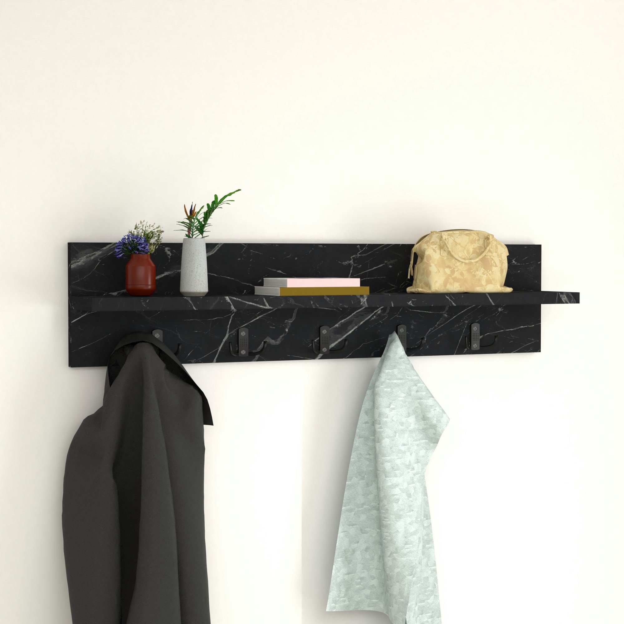 en.casa Wandgarderobe, Hammarö Flurgarderobe mit Ablage günstig online kaufen