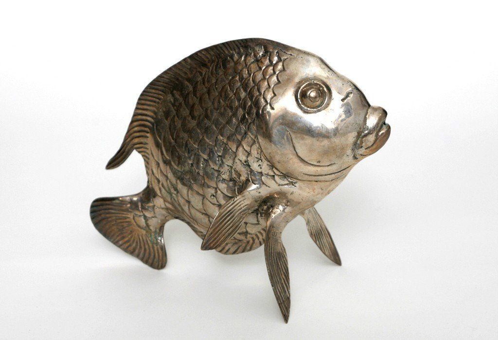Brillibrum Dekofigur Metallfigur Fisch Messing Tischdekoration Maritime Dekofigur Fisch
