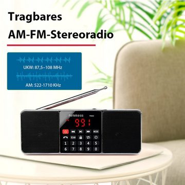 Retekess TR602 Tragbares Radio mit Bluetooth, Digital Radio mit Dual Woofer UKW-Radio (Sleep-Timer, MP3-Player, Unterstützen Sie die TF-Karte)