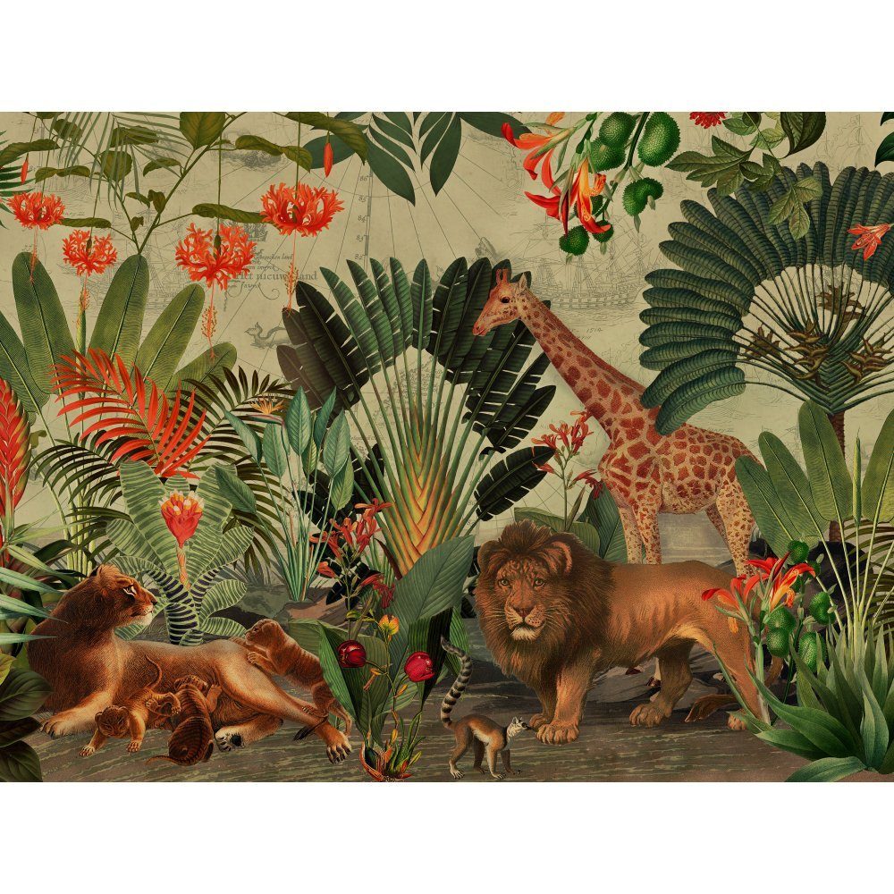 Platzset, raxxa Premium-Platzset"Exotischer Afrika Dschungel", raxxa, (Set, 2-St., Platzdecken)