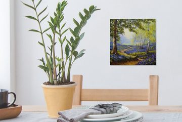 OneMillionCanvasses® Gemälde Gemälde - Natur - Wald - Blumen - Ölfarbe, (1 St), Leinwand Bilder für Wohnzimmer Schlafzimmer