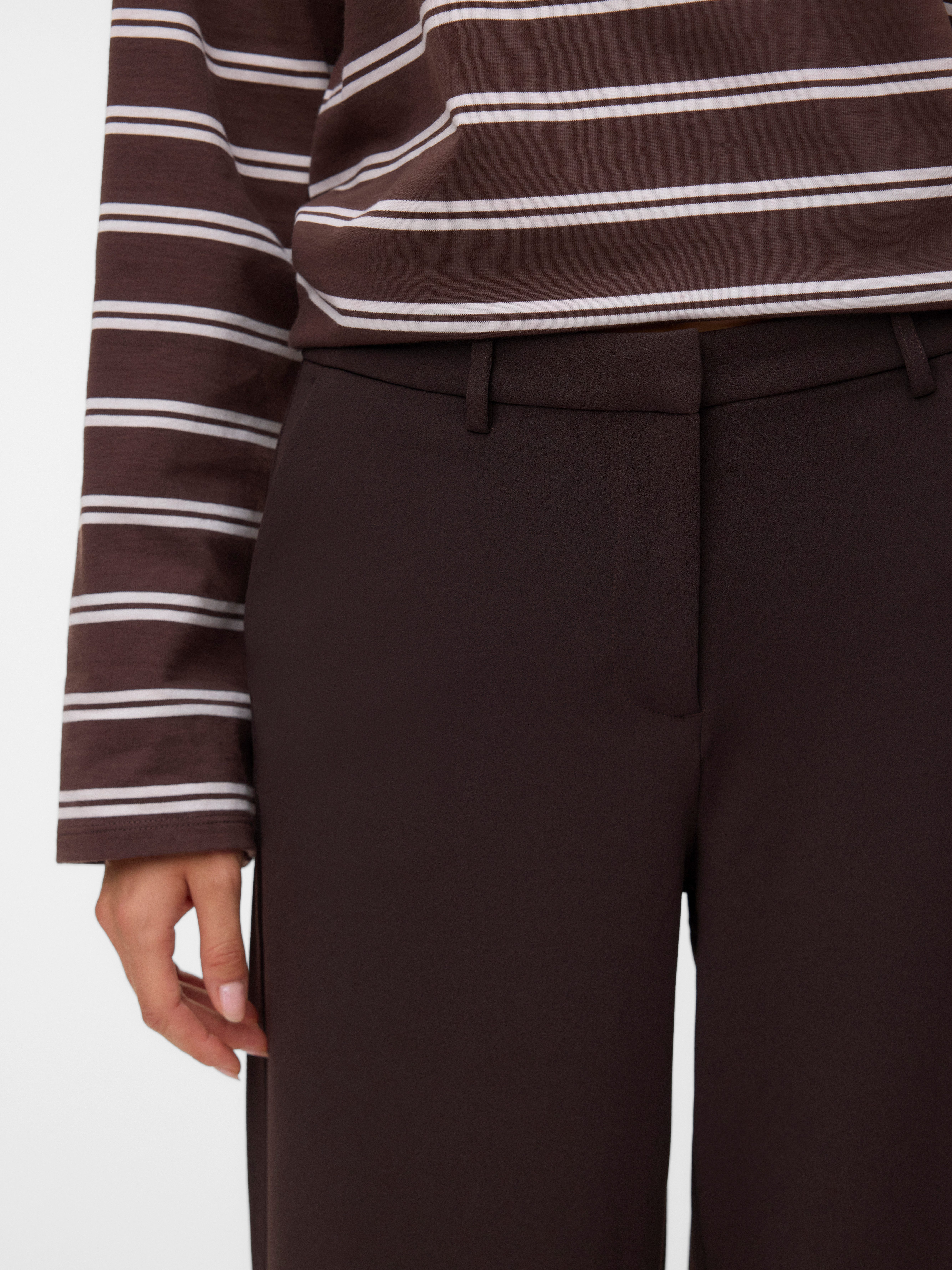 Vero Moda Anzughose VMZAMIRA MW WIDE PANT NOOS Materialmix, wide fit, regular waist