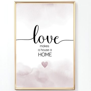 homestyle-accessoires Poster Bilderset ZUHAUSE IST, WO DIE LIEBE WOHNT... 6er SET DIN A4 ODER DIN A3 Prints, Ohne Bilderrahmen