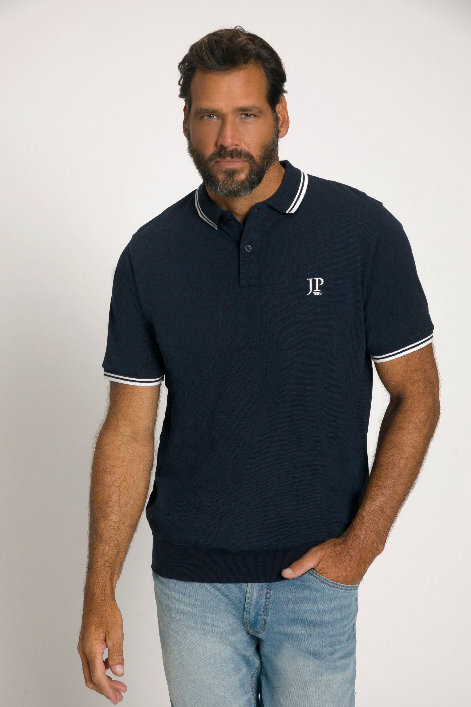 JP1880 Poloshirt Poloshirt Bauchfit Piqué Halbarm bis 8 XL nachtblau | Poloshirts
