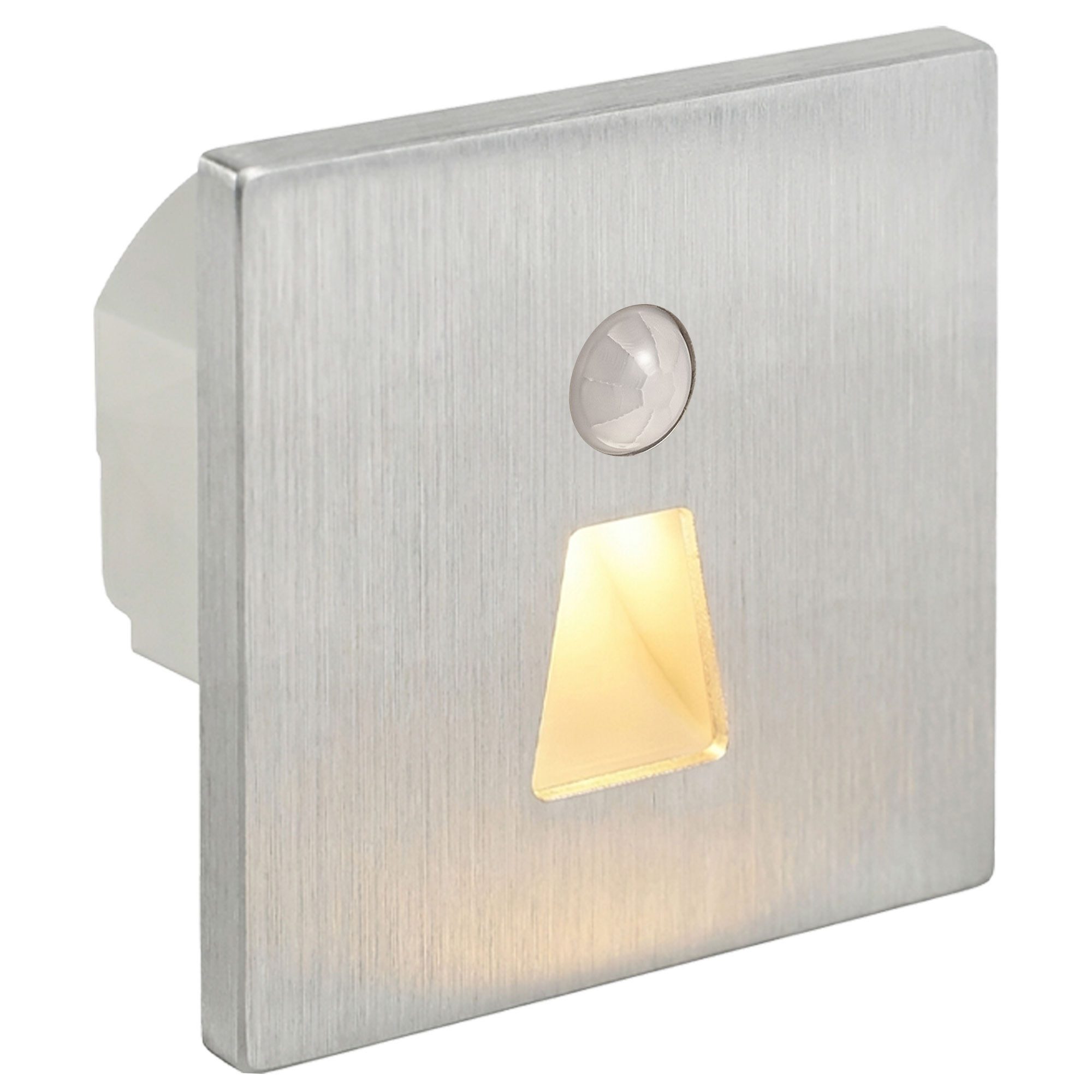 Maxkomfort LED Einbauleuchte - Treppenbeleuchtung Modular mit/ohne Bewegungsmelder - Stufenlicht, mit Bewegungsmelder, LED fest integriert, 3 Lichtfarben einstellbar - Wandeinbauleuchte Treppe Innen Rund/Eckig