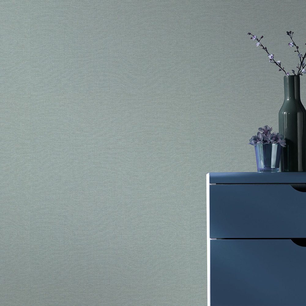 Erismann Vliestapete Einfarbig Textiloptik Modern Meliert Blau Türkis 10510-18